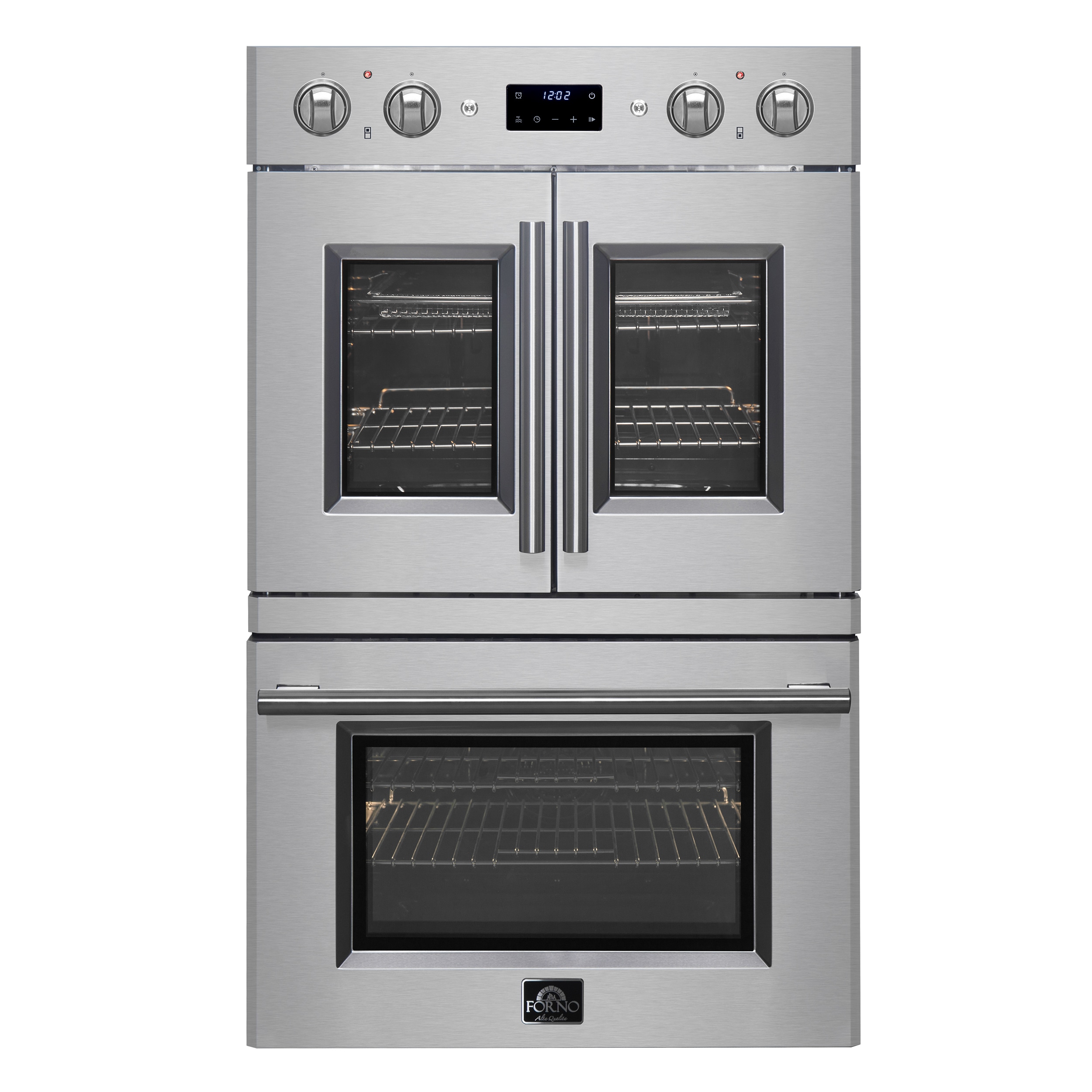 FORNO FBOEL1340-30 30 inch Double Electric Wall Oven with Air Fry Self + Steam Cleaning ( Stainless Steel )