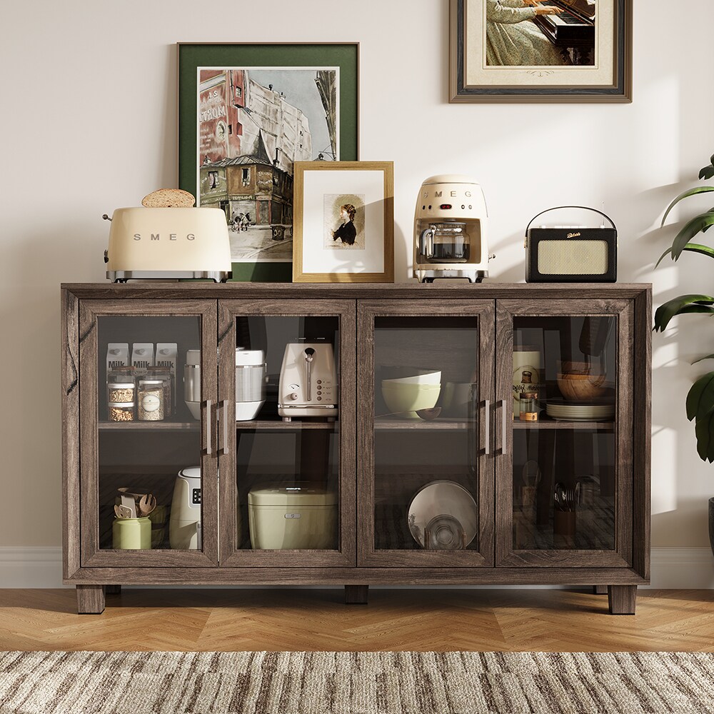 FUFU&GAGA KF260175-02 Contemporary/Modern Dark Brown Sideboard with Wine Storage