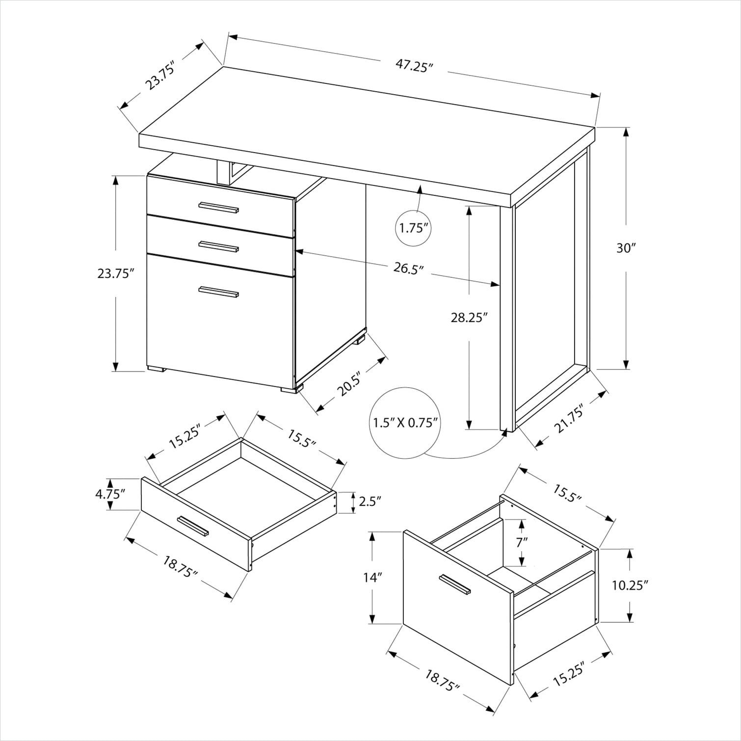 FlowLuxe 27STFV80V205 desks - View #3