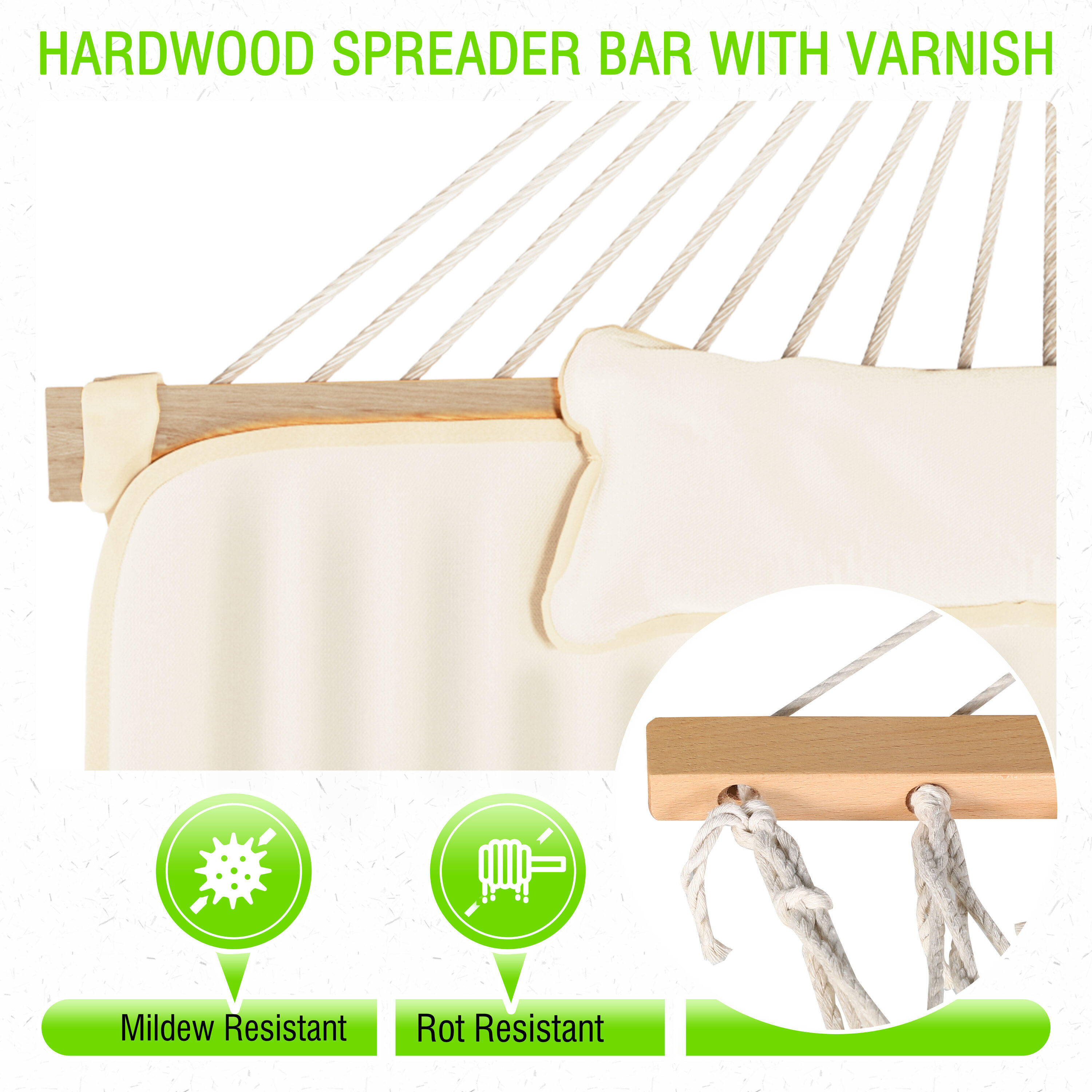 VEIKOUS White Fabric Hammock with Stand HK-001-WHITE at