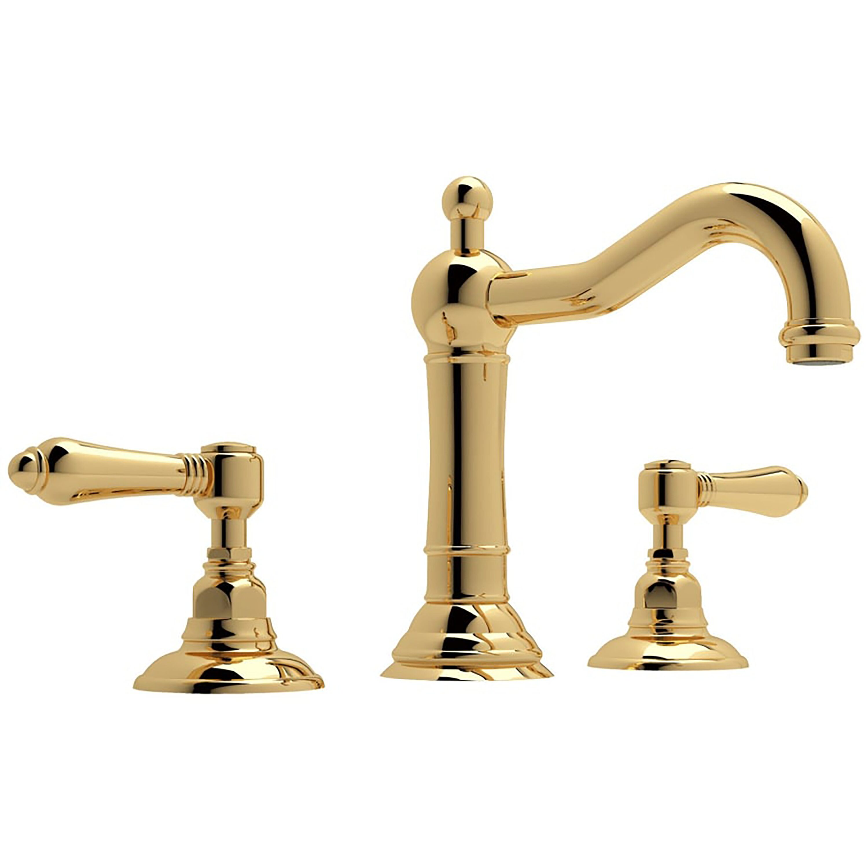 Rohl Unlacquered Brass Widespread 2-Handle Bathroom Sink Faucet with ...