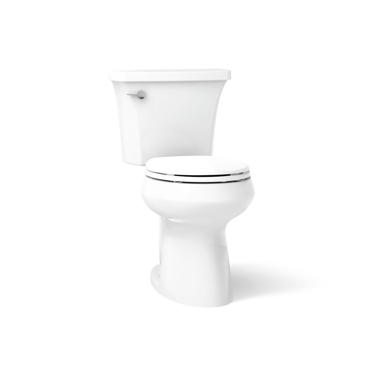 KOHLER K-30369-0 Highline White Round Chair height 12-in Rough-In WaterSense 1.28 GPF Single Slow Close Feature 2-piece Toilet