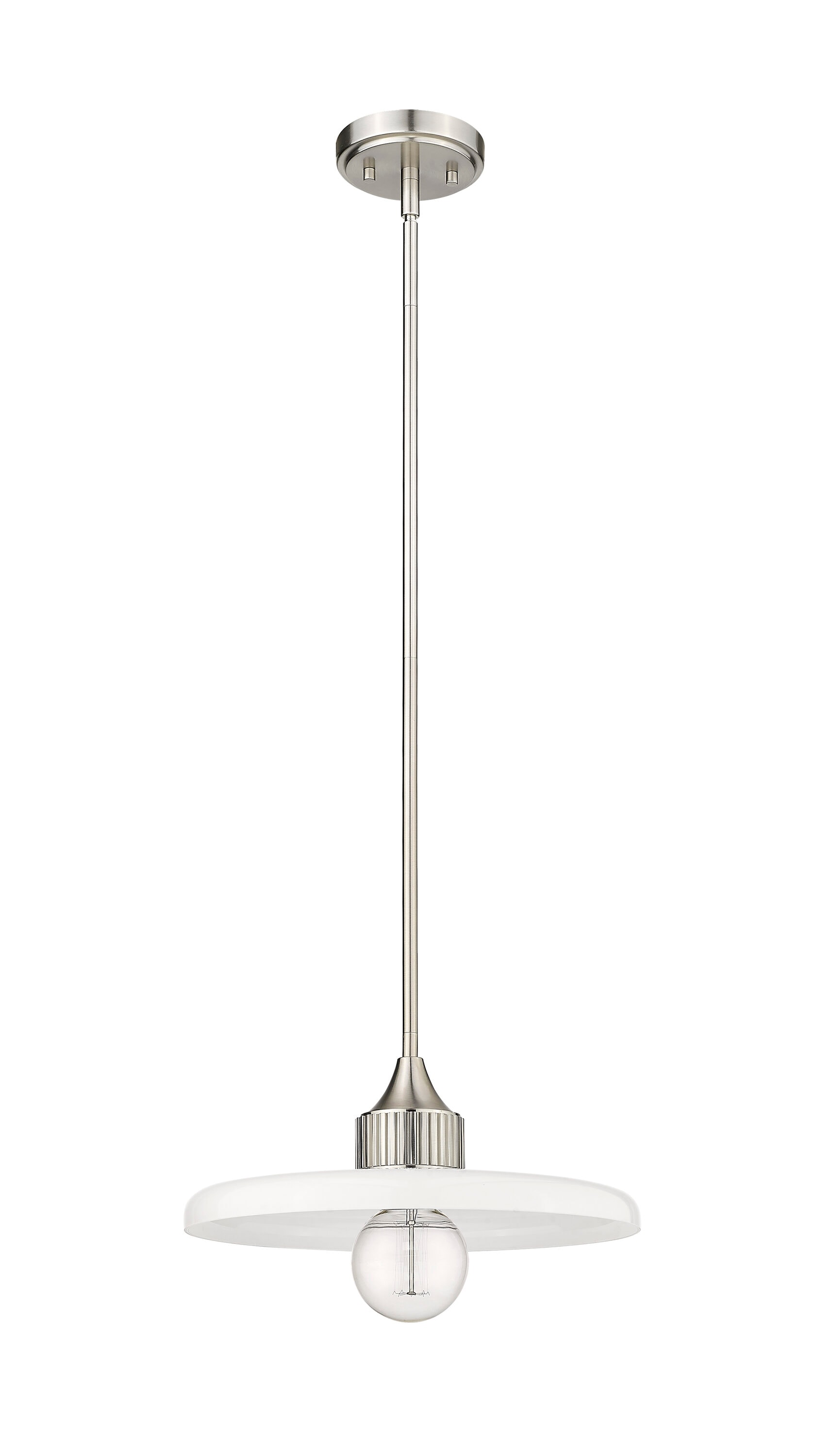 14" Brushed Nickel Glass LED Indoor/Outdoor Pendant Light