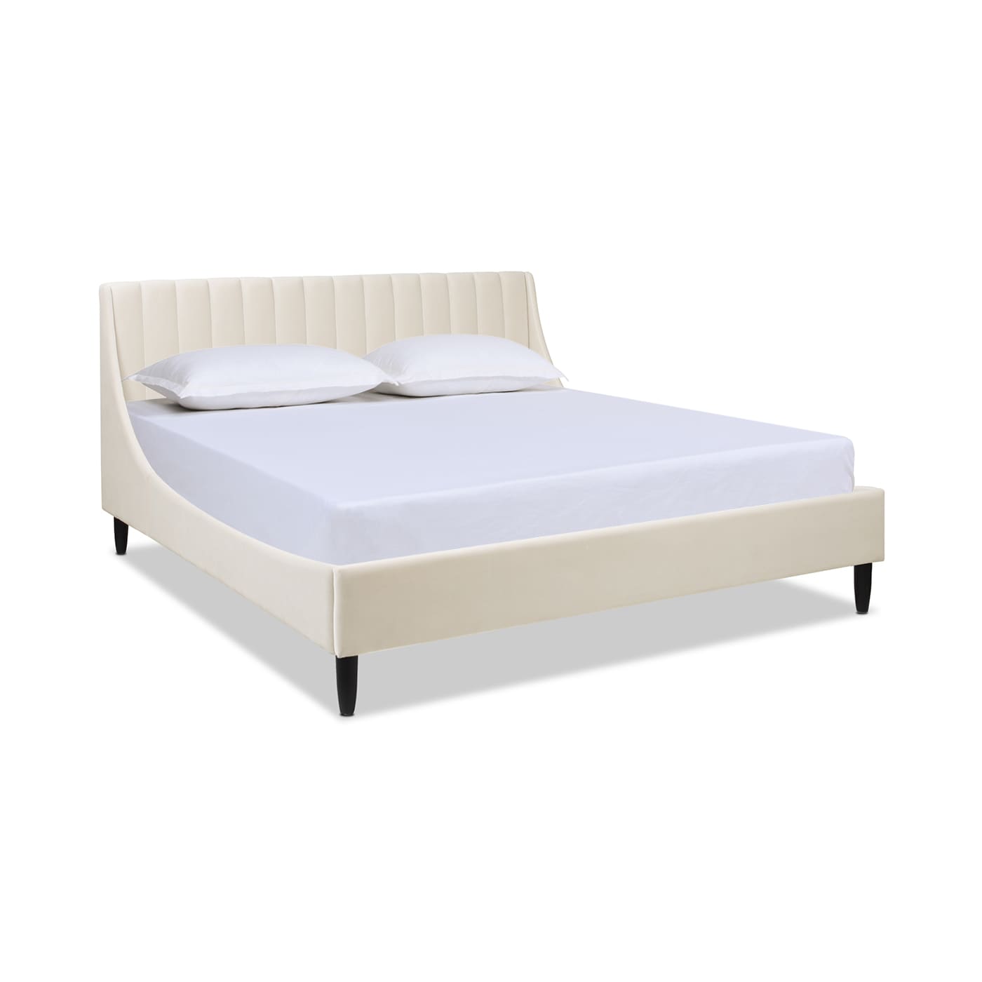 Jennifer Taylor Home S52180-4-V041-1 Aspen Vertical Tufted French Beige King Upholstered Platform Bed