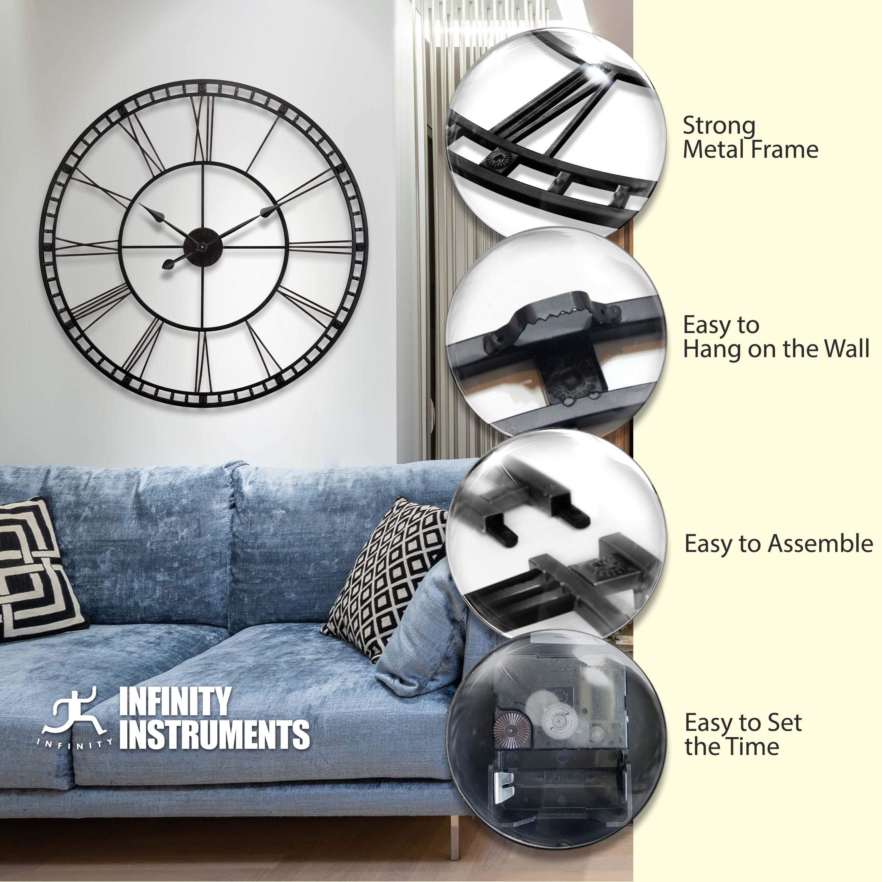 Infinity Instruments 20333BK Indoor-Outdoor-Clocks - View #3