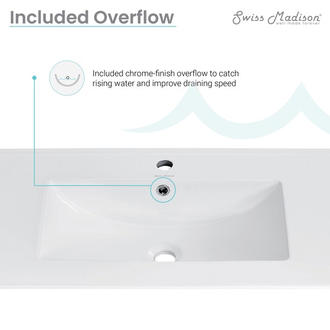 Swiss Madison Cannes 48-in Matte White Single Sink Floating Bathroom ...