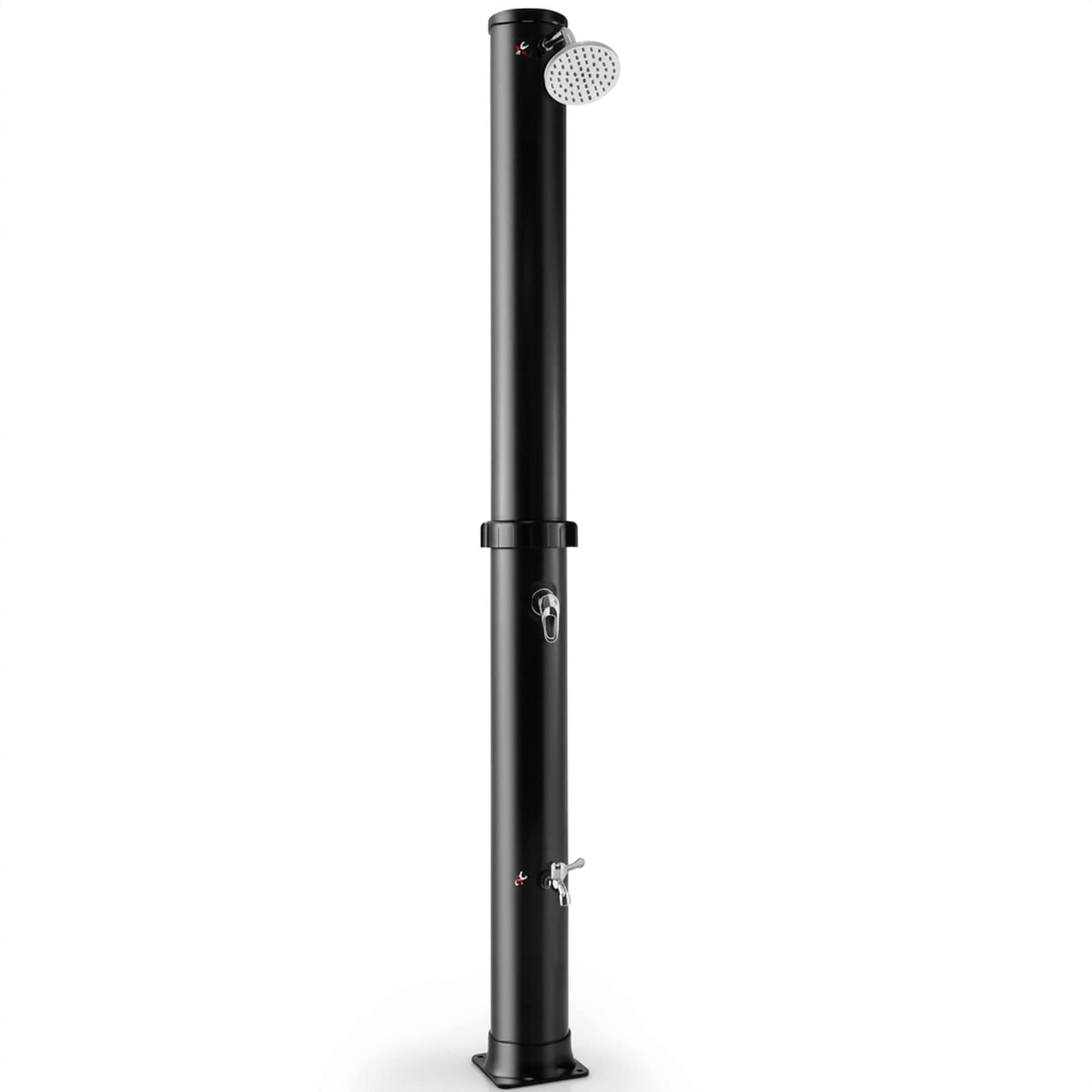SUGIFT 7.2-ft Solar-Heated Outdoor Shower with Free-Rotating Shower Head-black