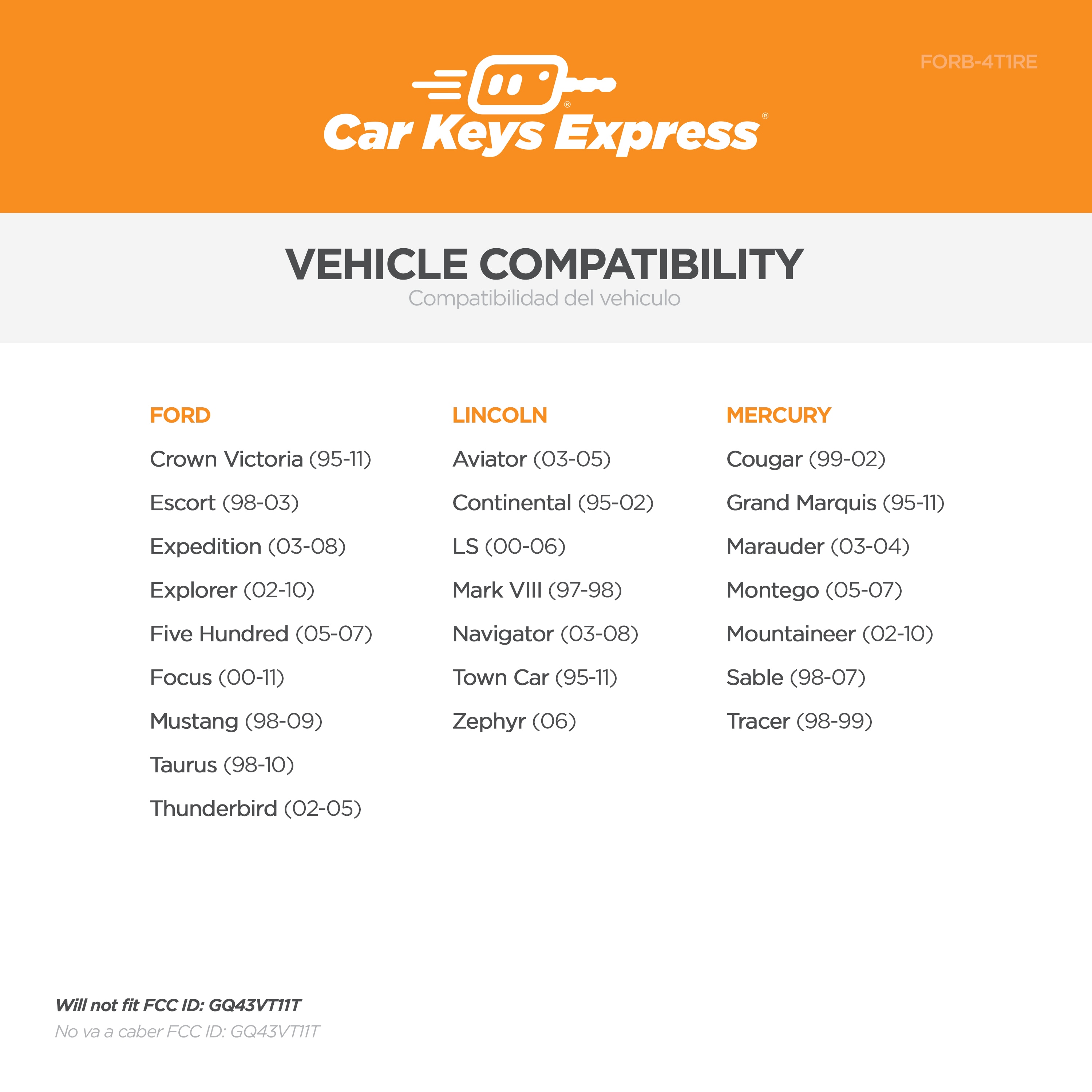 Car Keys Express FORB-4T1RE Key-Accessories - View #2