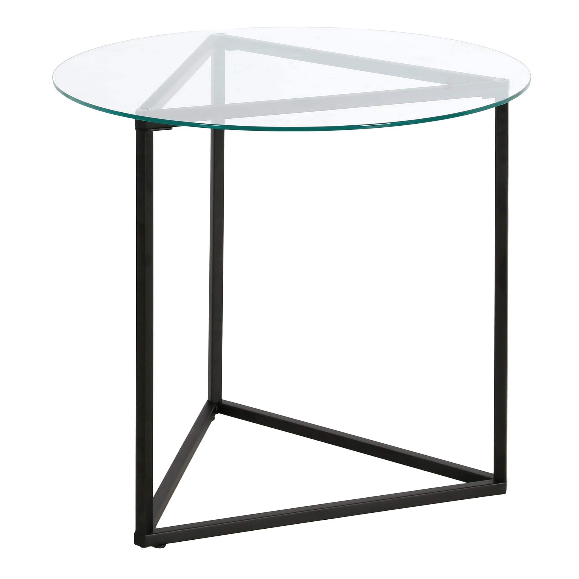 Hailey Home ST1468 Jenson 24-in W x 22-in H Blackened Bronze Glass Round Modern End Table Assembly Required