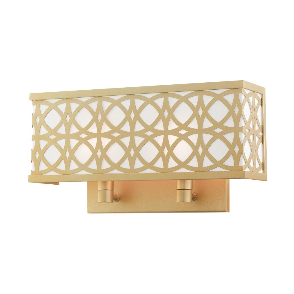 Livex Lighting 49877-33 Calinda 15-in W 2 -Light Matte Gold Transitional Wall Sconce