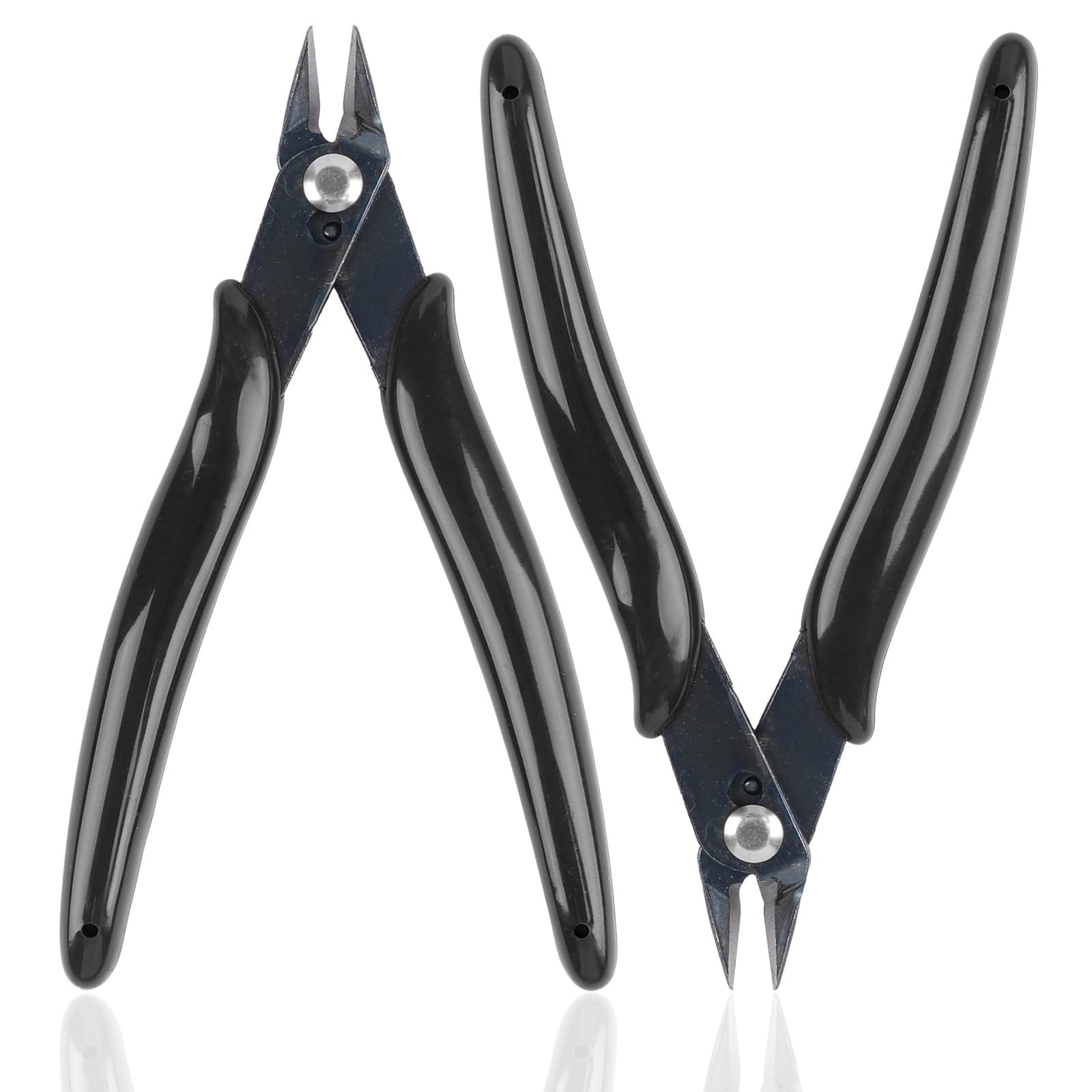 Oyezvary  2 pack micro wire cutters 5 inch flush cut pliers diagonal side cutters nippers with reset spring for electronics jewelry plastic models