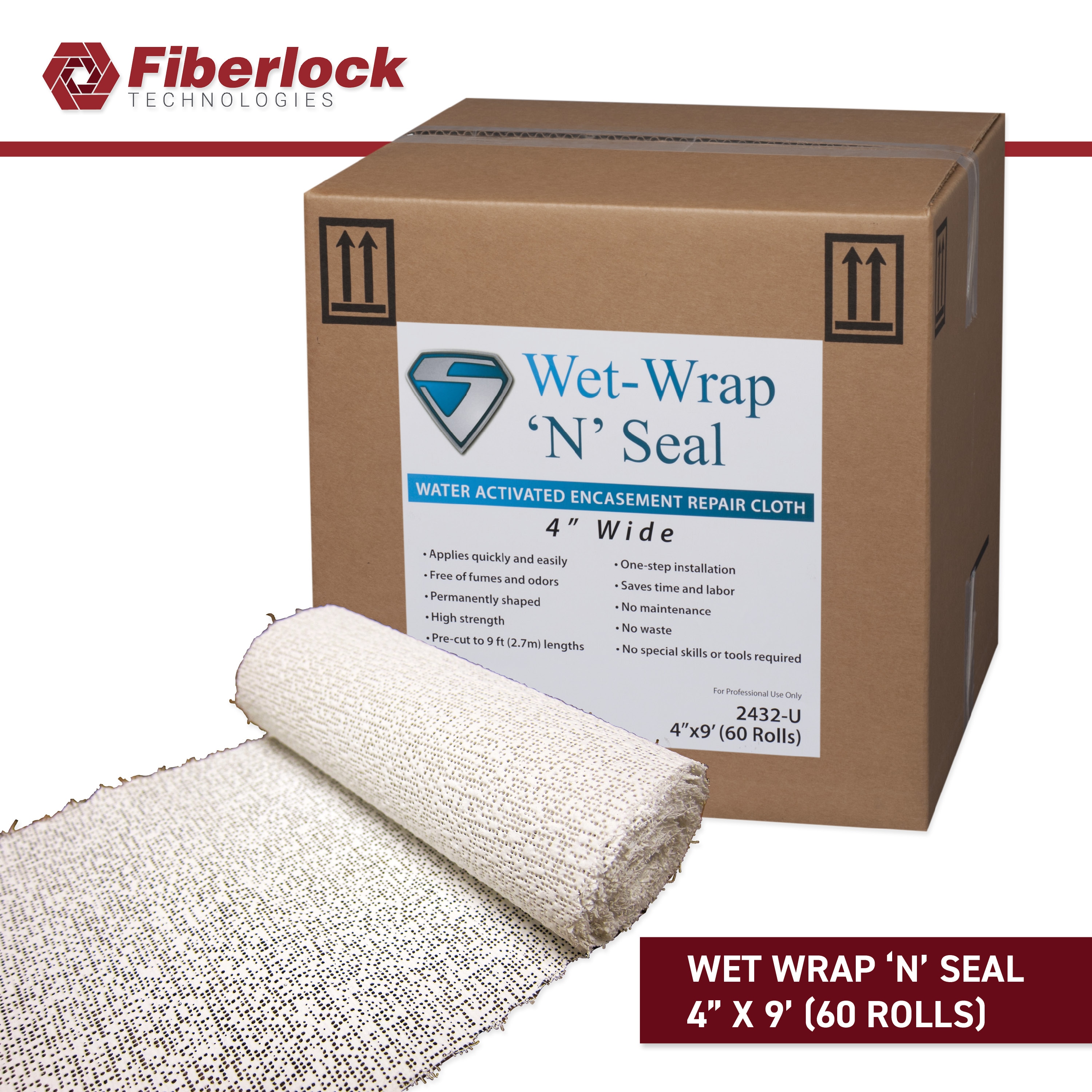 Fiberlock Wrap N' Seal Thermal Insulation Repair 60Pack 4in x 108in