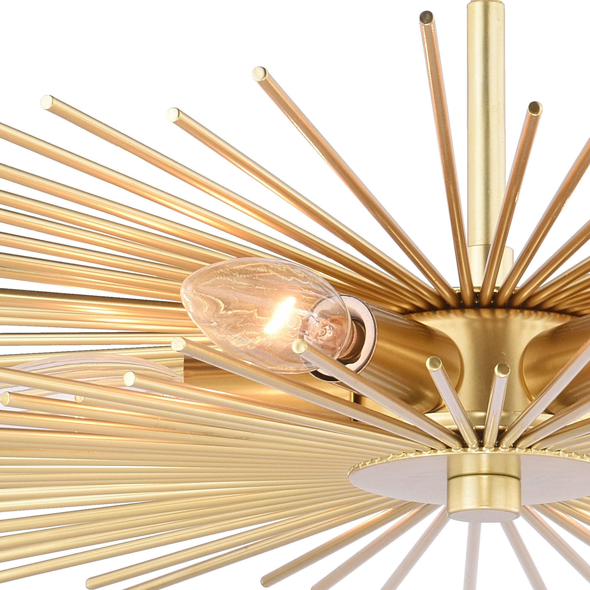 Nikko Glam Gold Sputnik-Style 24" LED-Compatible Semi-Flush Mount
