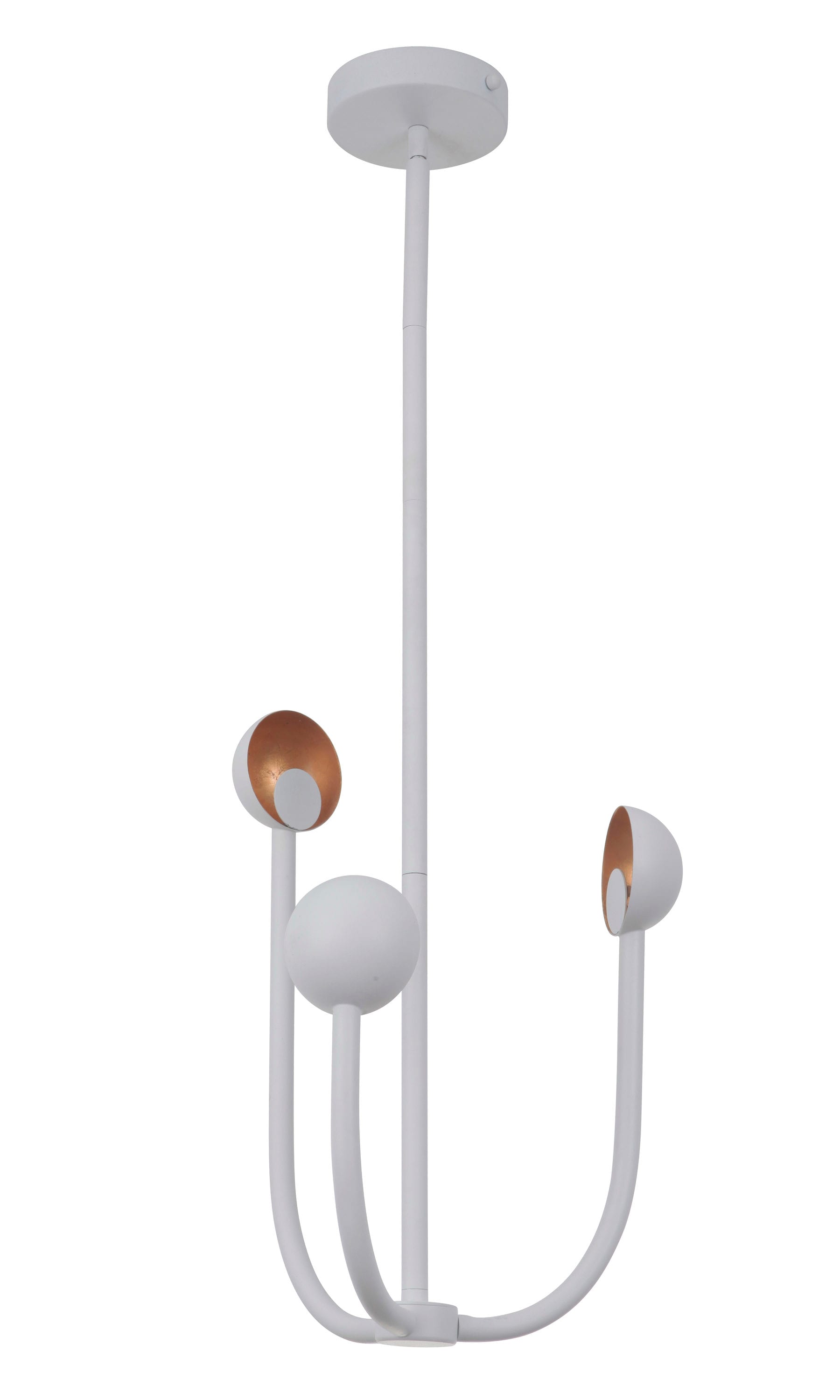 Craftmade 49223-MWWGL-LED Foundry 3 -Light Matte White Modern/contemporary Integrated LED For Use in Bedrooms, Dining Rooms, Foyers, Kitchens, Living Rooms Chandelier