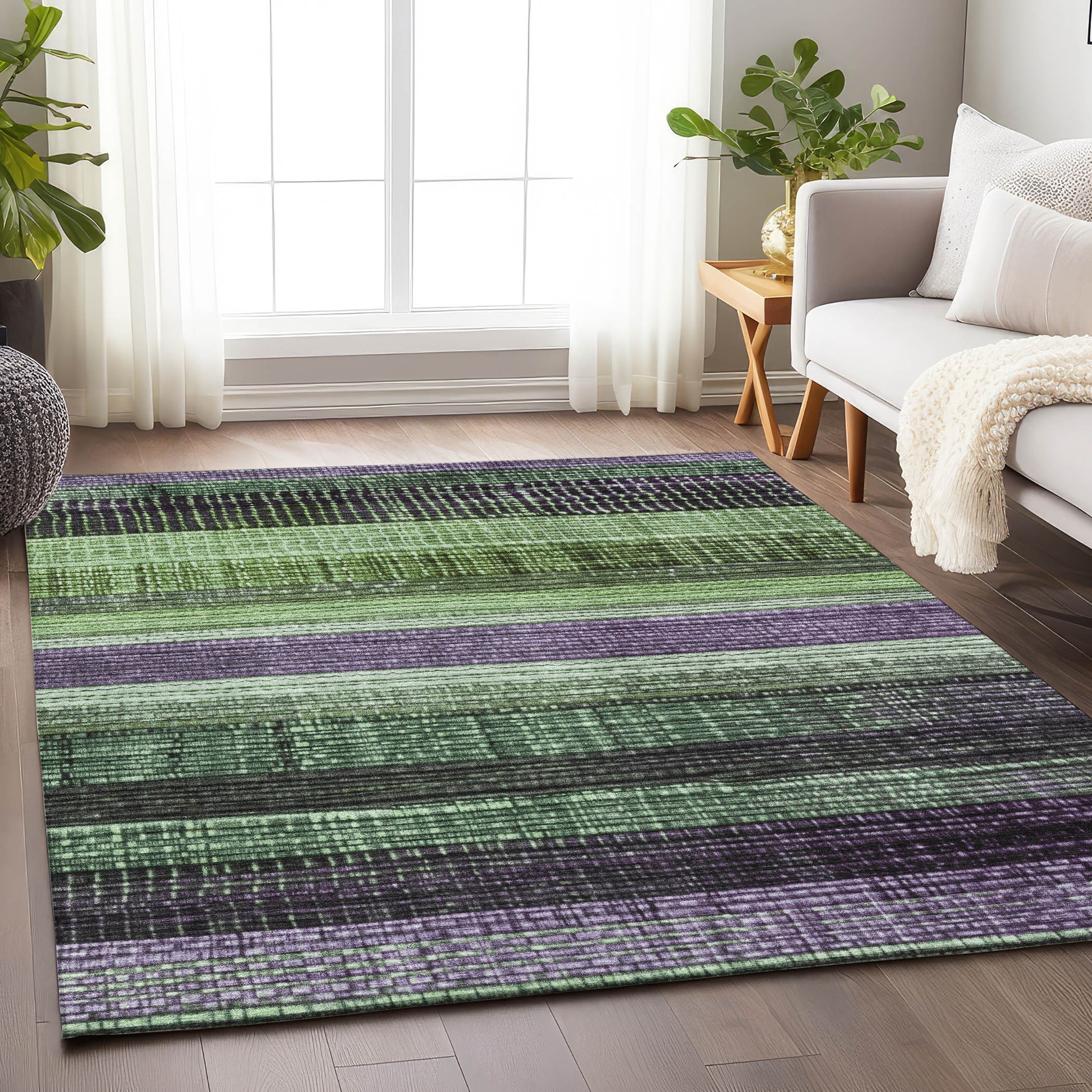 Addison Rugs ACN1873PP10X14 Chantille ACN1873PP 10 x 14 (ft) Loomed Polyester Purple Rectangular Indoor/Outdoor Geometric Machine washable Area rug