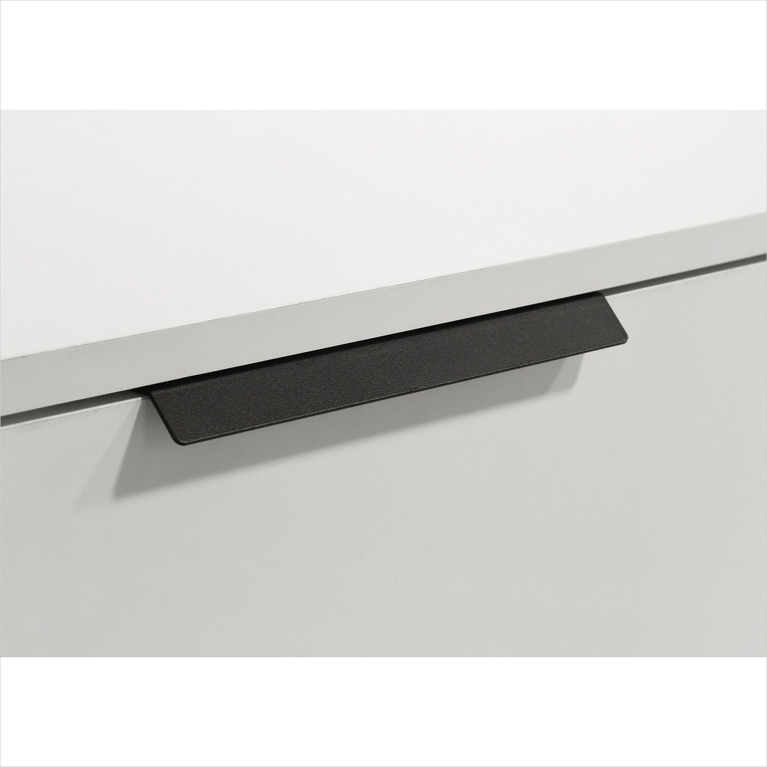 SunJet Two-Drawer Nightstand in White-Toned Finish with Black Accents ...