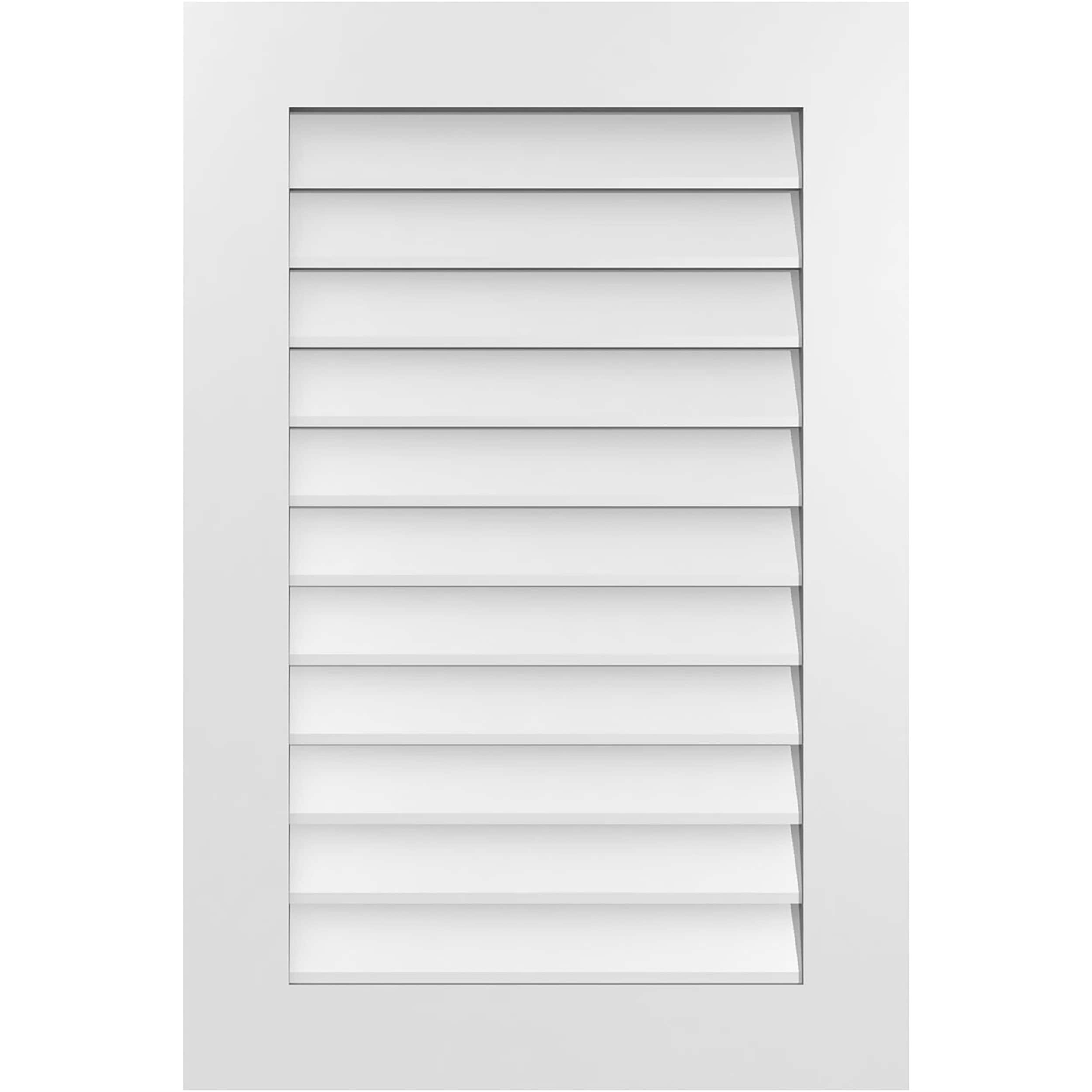 Ekena Millwork GVPVE24X3601SN 24-Inches x 36-Inches Off-white Rectangle PVC Gable Louver Vent