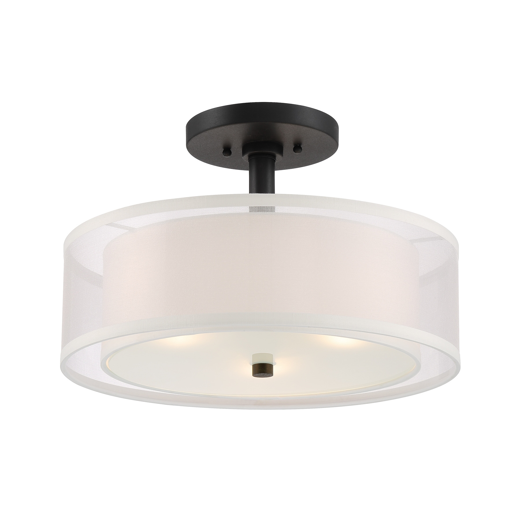 Minka Lavery 4107-66 Parsons Studio 3 -Light 15-in Matte Black Semi Flush Mount Light