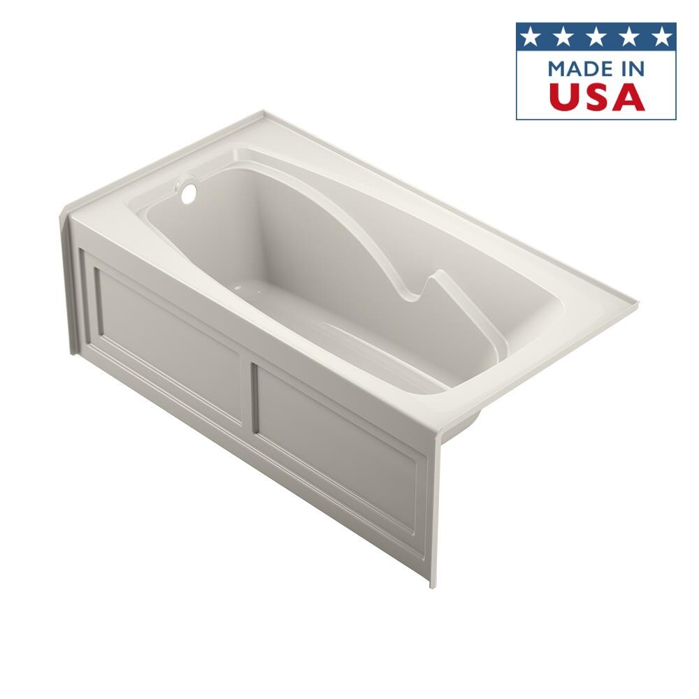 Jacuzzi CTS6032BLXXXXY Cetra 32-in x 60-in Oyster Acrylic Alcove Soaking Bathtub (Left Drain)
