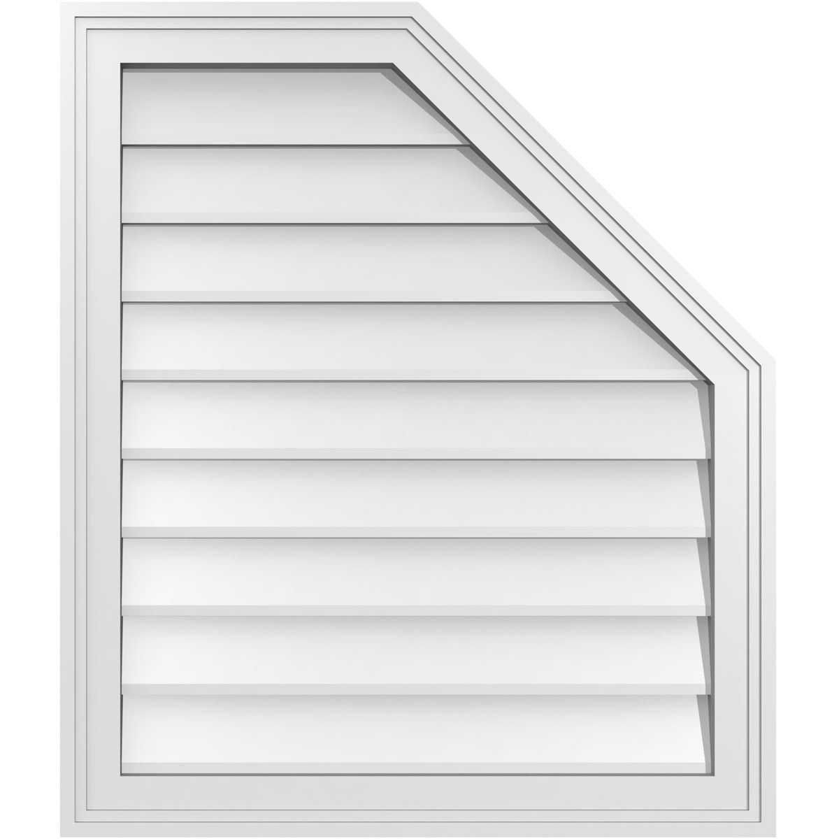 Ekena Millwork GVPOR24X2802SN 24-Inches x 28-Inches Off-white Octagon PVC Gable Louver Vent
