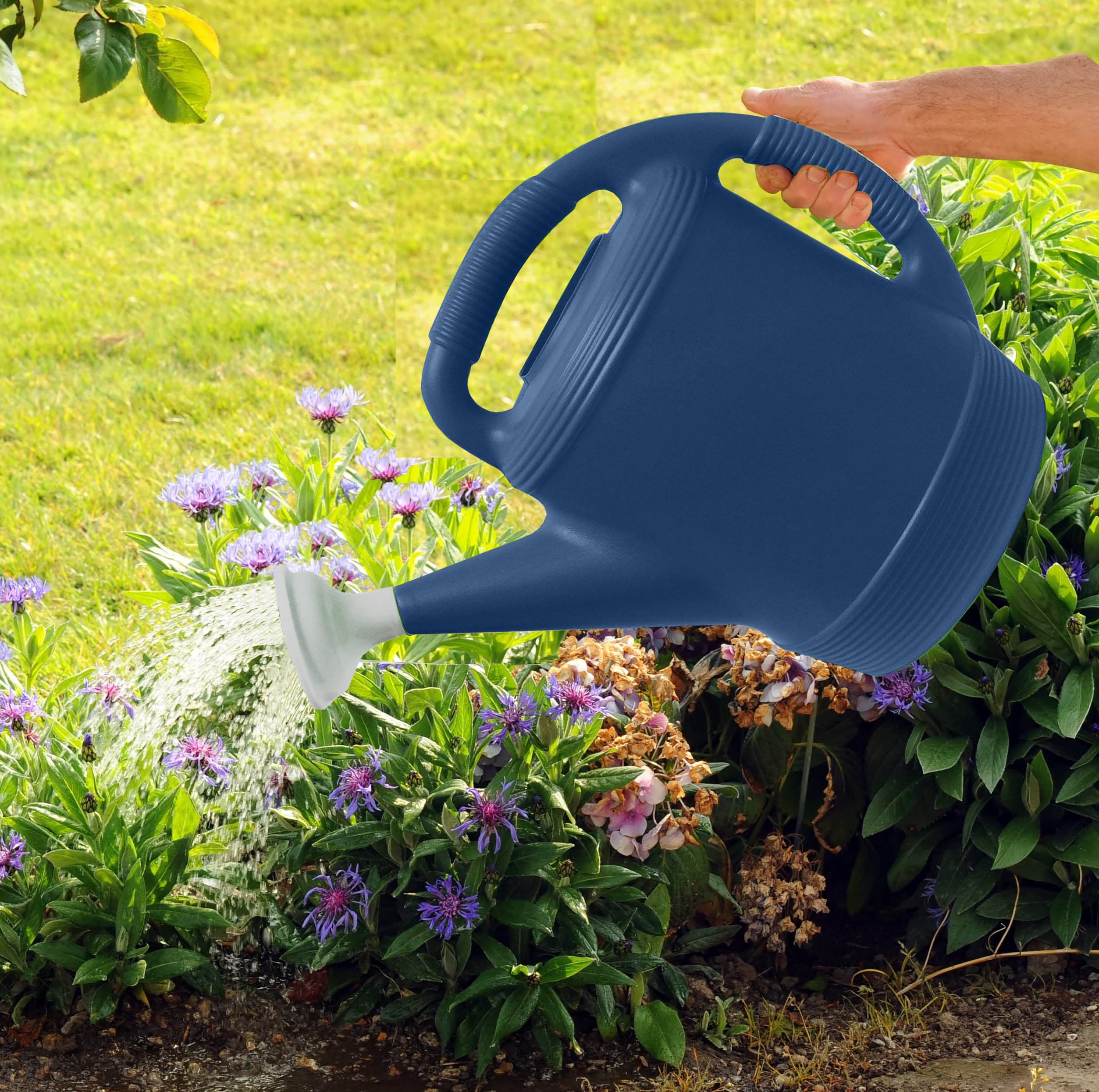 Style Selections 2-Gallon Blue/Matte Plastic Traditional Watering Can