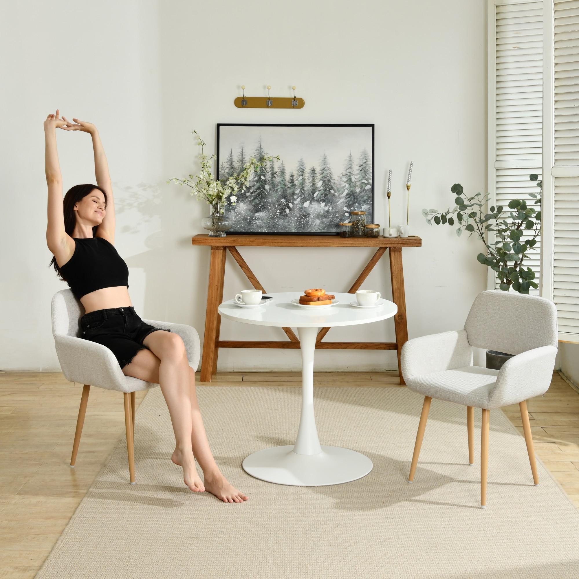 Homy Casa MAYFAIR BEIGE 4 Dining-Chairs - View #5