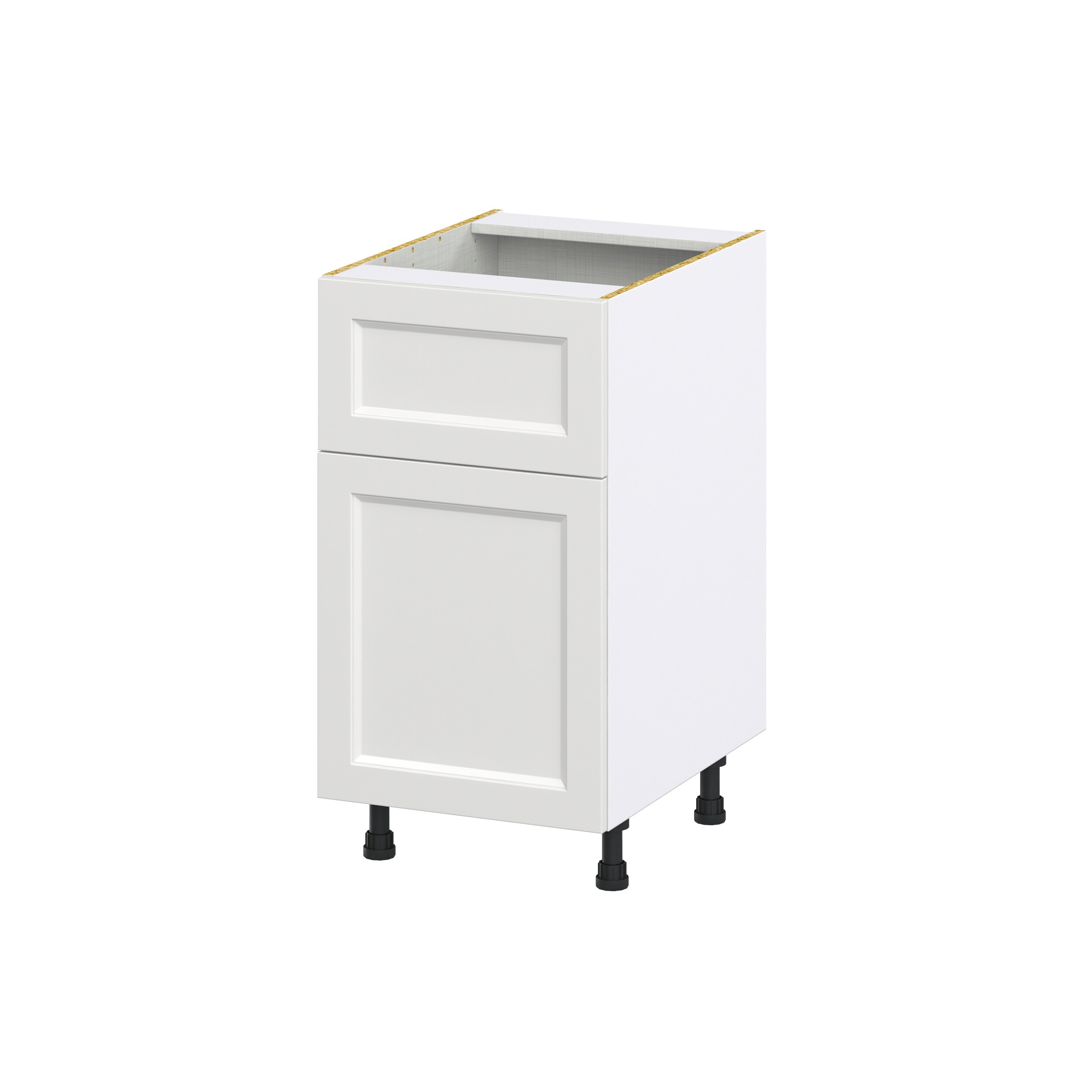 Hugo&Borg DSB18A(L/R)-RI Riviera 18-in W x 34.5-in H x 25-in D Bright White Base Fully assembled Cabinet (Recessed Panel Shaker)