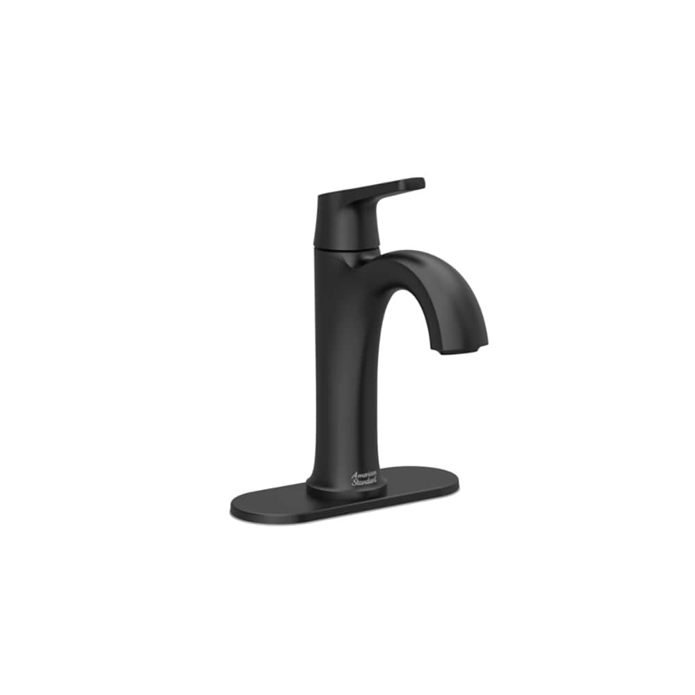 American Standard 7429101.243 Becklow Matte Black Single hole 1-handle WaterSense Low-arc Residential Handle Bathroom Sink Faucet with Drain with Deck Plate
