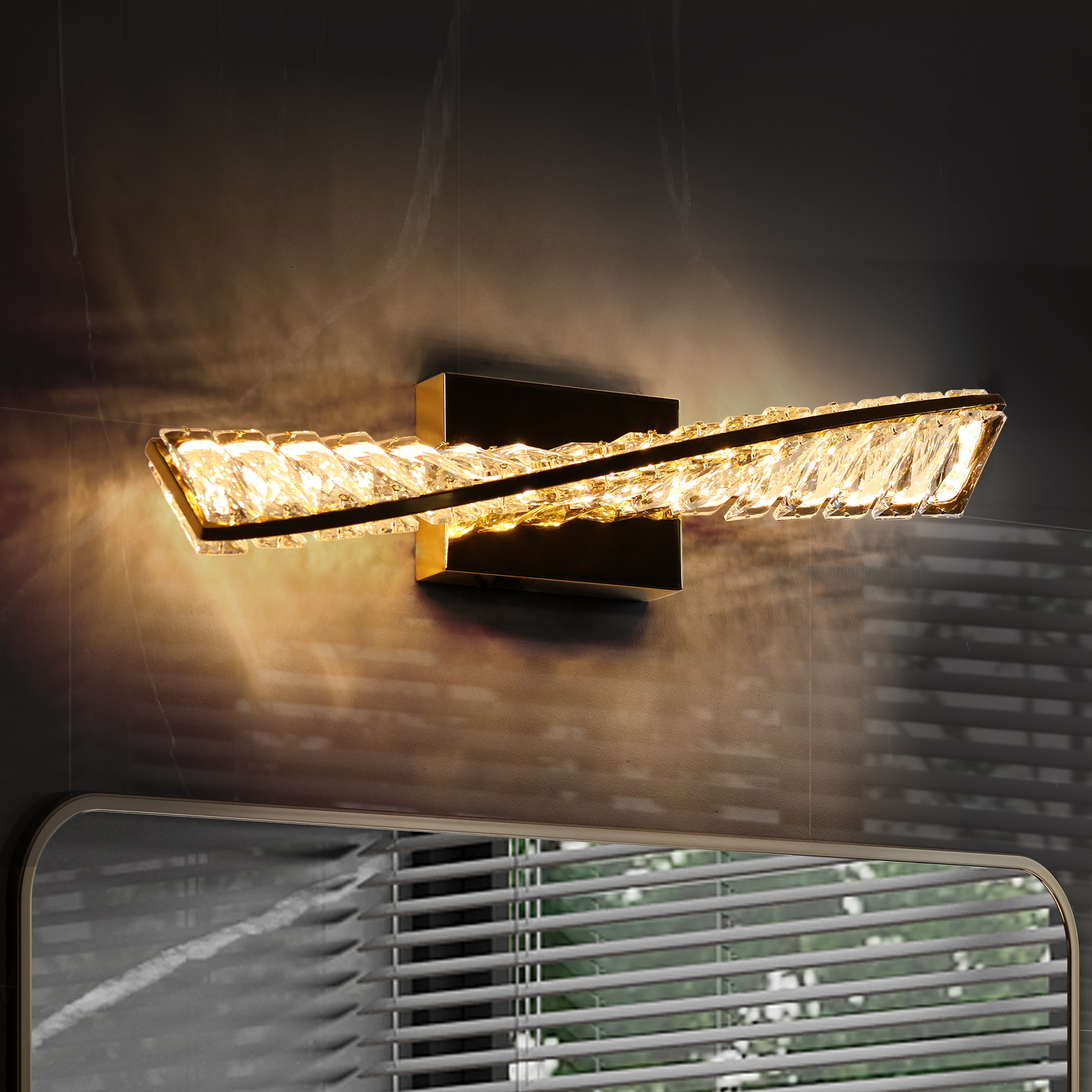 ExBrite EXVL1M01GX 19.7-in 1 -Light Brushed Gold Integrated LED Glam Vanity light