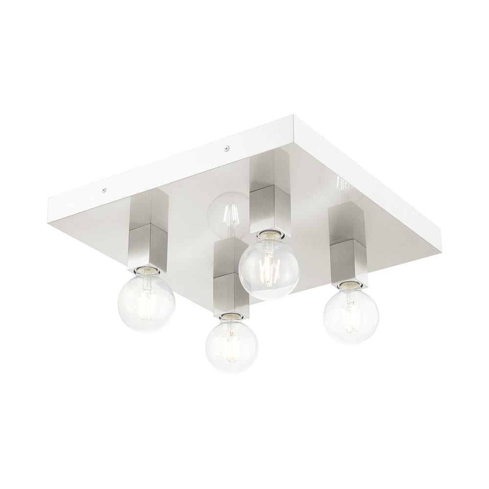 Solna Sleek Minimalist 4-Light Brushed Nickel Flush Mount