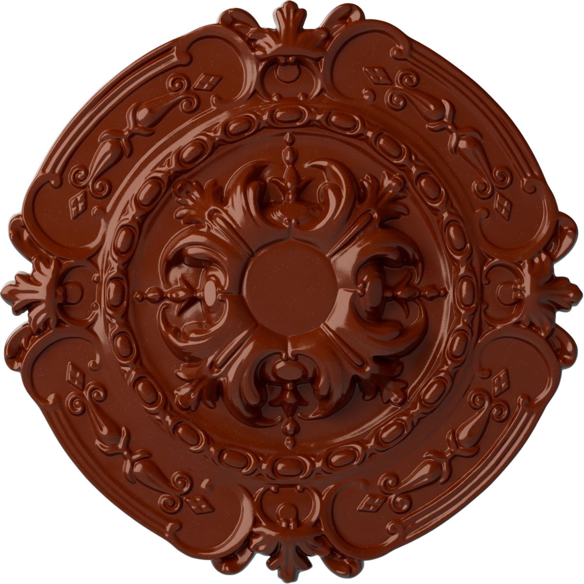 Ekena Millwork CM17SOFIF Southampton 16.375-in W x 16.375-in L Painted Firebrick Polyurethane Whole Ceiling Medallion
