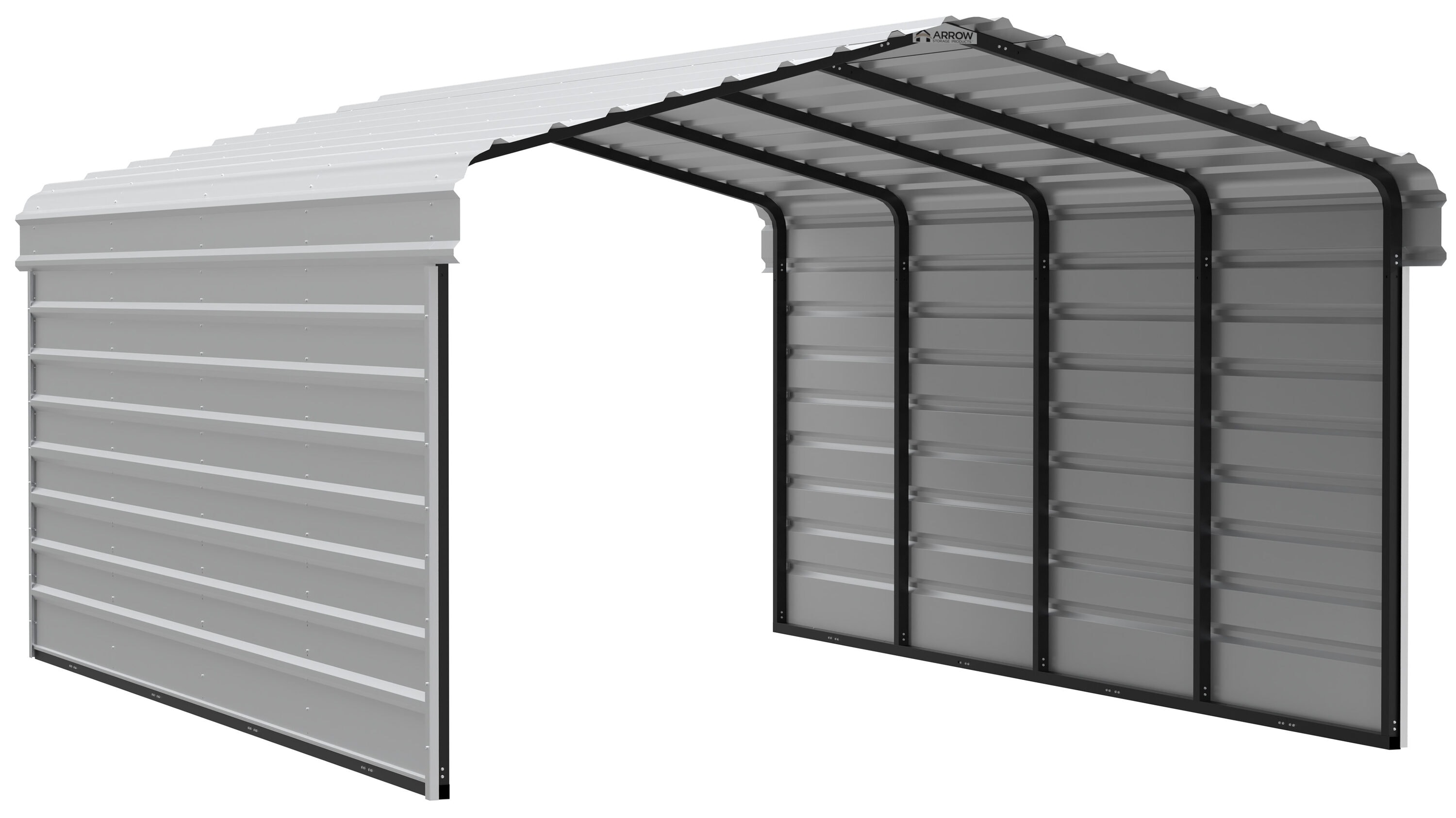 Arrow CPH122007ECL2 12-ft W x 20-ft L x 7-ft H Eggshell Metal Carport with Metal Roof