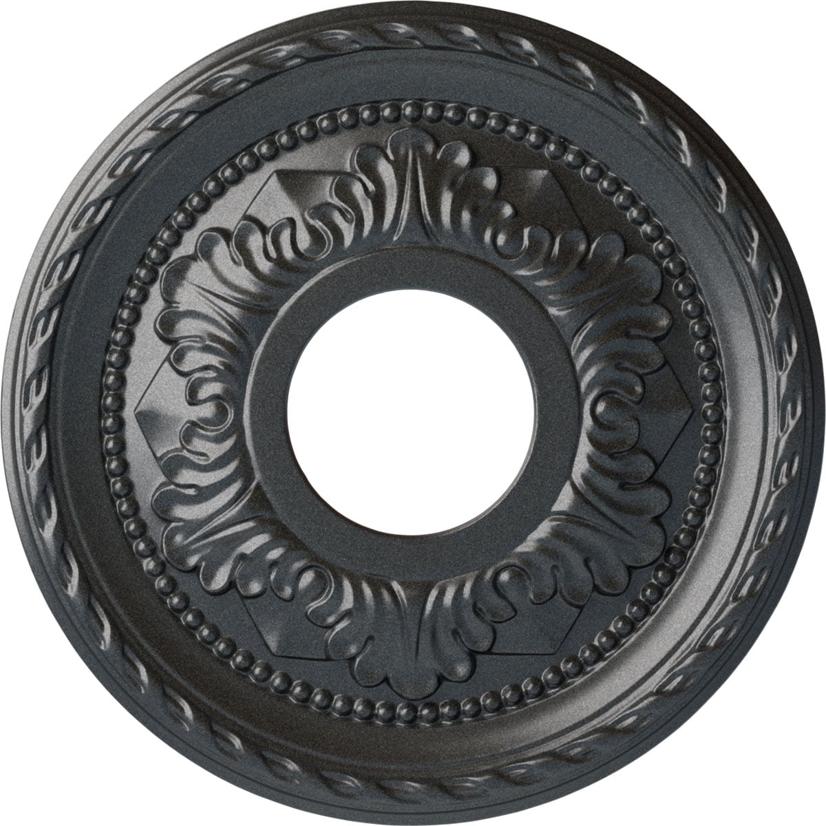Ekena Millwork CM12PMPES Palmetto 12.125-in W x 12.125-in L Painted Pewter Polyurethane Whole Ceiling Medallion