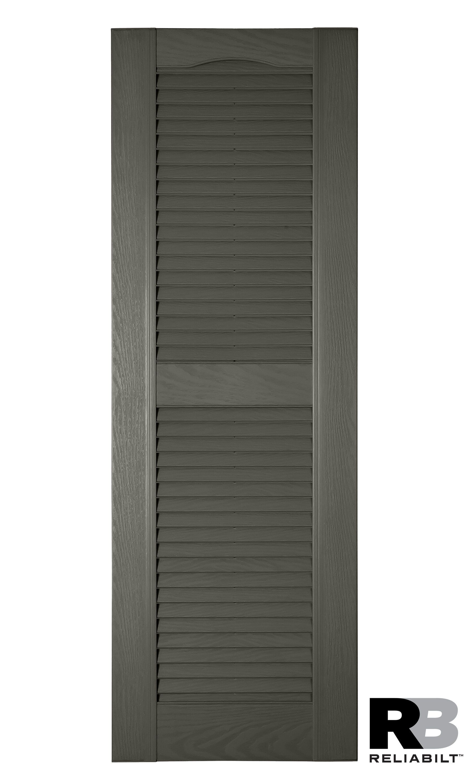 RELIABILT LVRCT1669352 16.25-in W x 69-in H Dove Gray Louvered Polypropylene Exterior Shutters ( 2 -Pack )