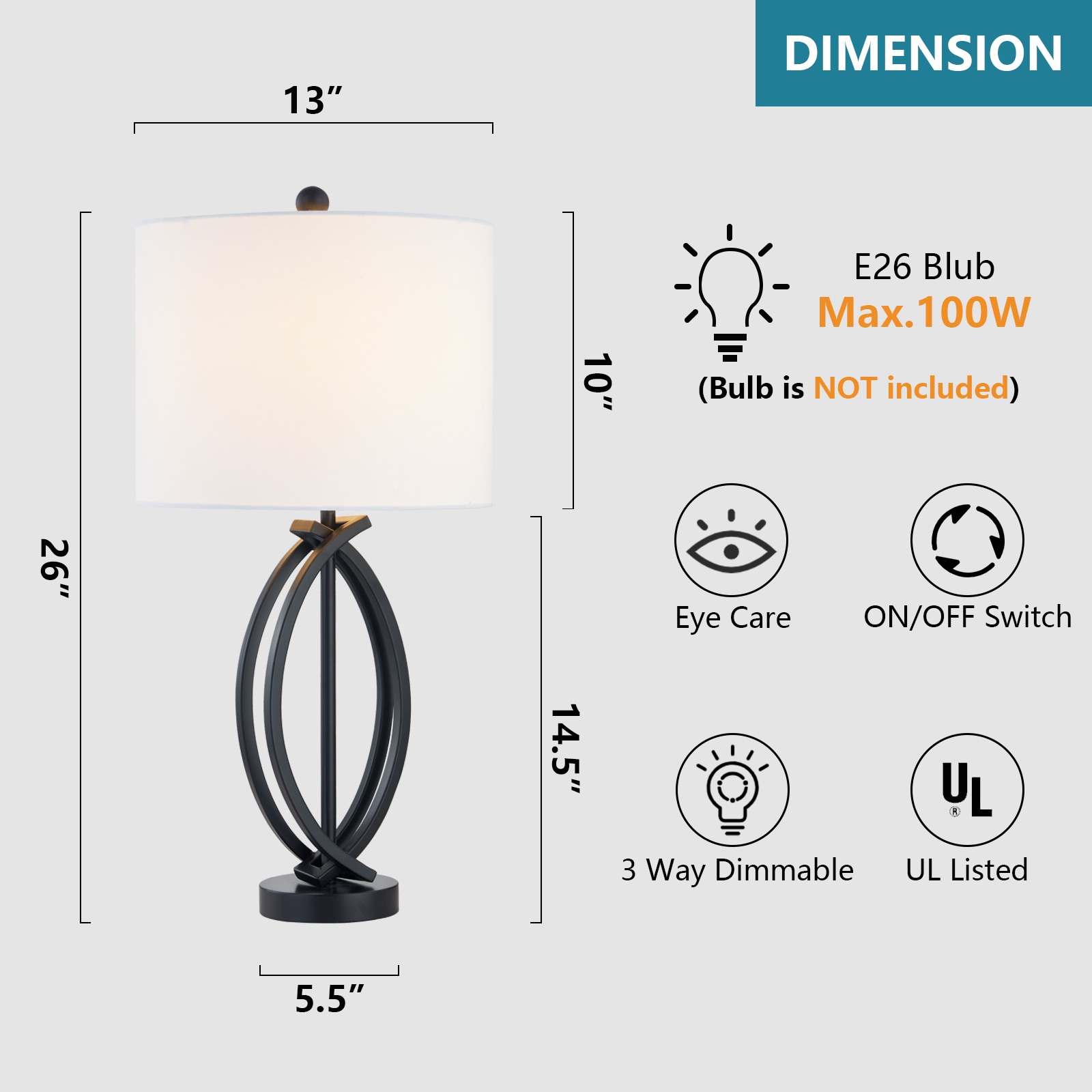 Maxax T81-BK Table-Lamps - View #8