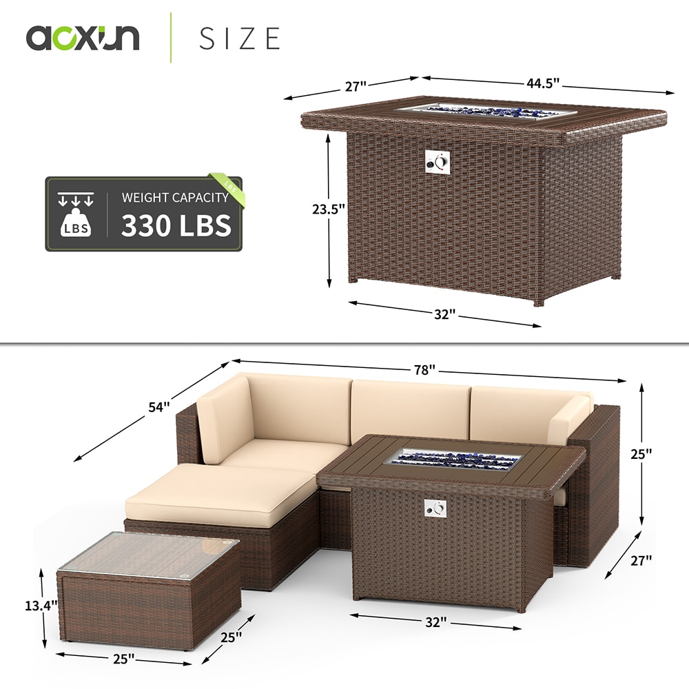 AOXUN G12035BRAB+G25005BR Patio-Conversation-Sets - View #6