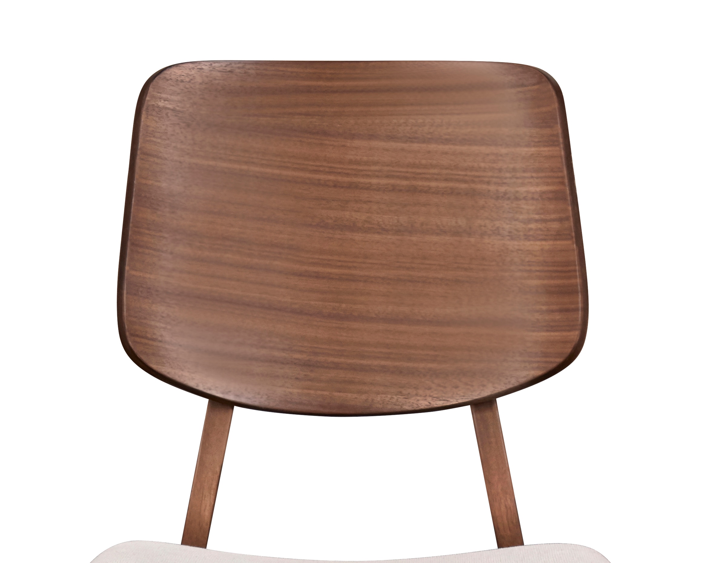 Oscar Walnut and Beige Upholstered Side Chairs, Set of 2