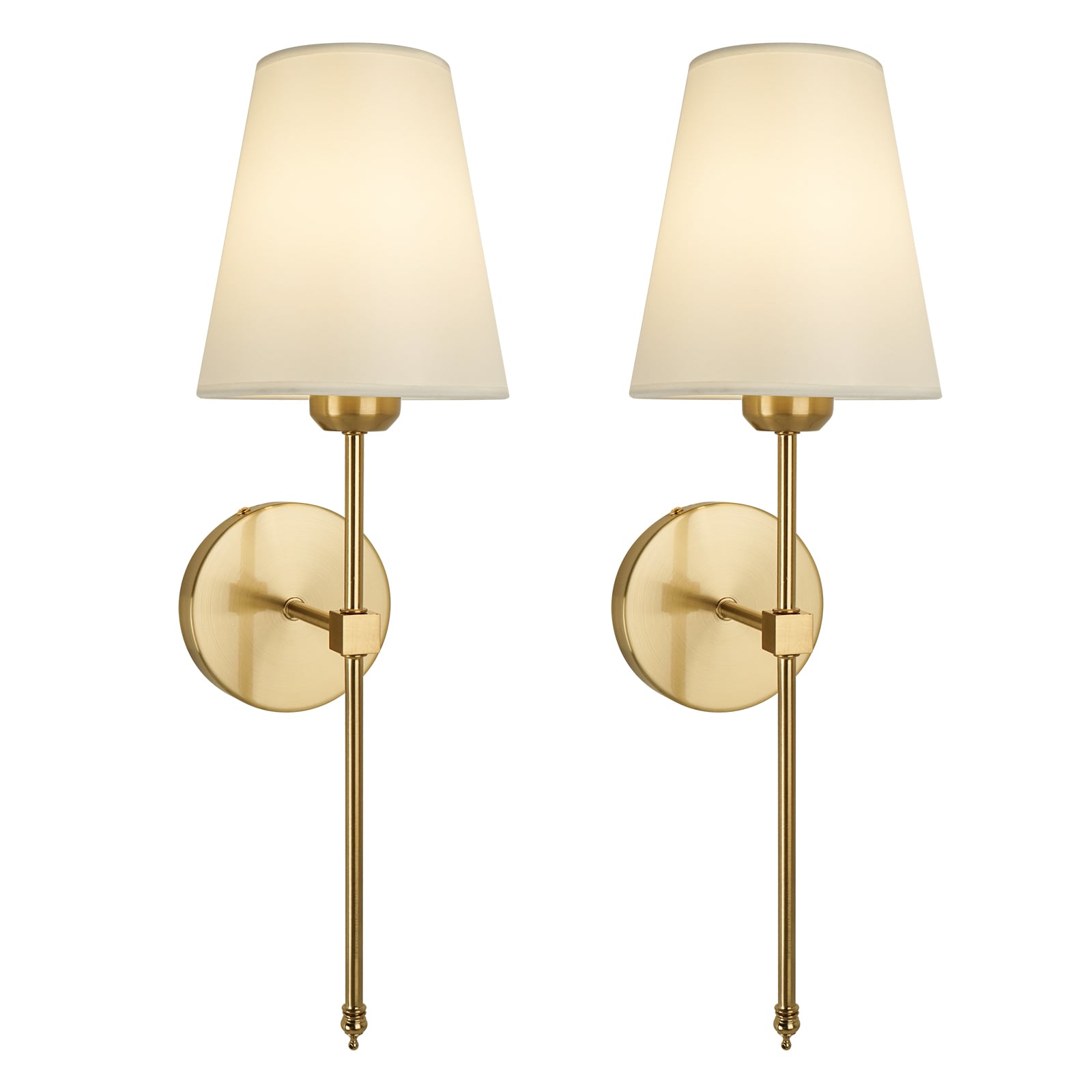 Z ZOSIMIO LIGHT LS32-W104 Fabric Wall Sconce 5.9-in W 2 -Light Gold Vintage Integrated LED Wall Sconce