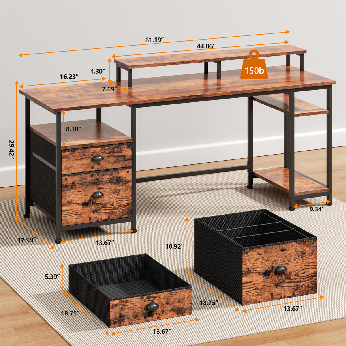 Furologee CD-011V1-CL-61-1-RB desks - View #2