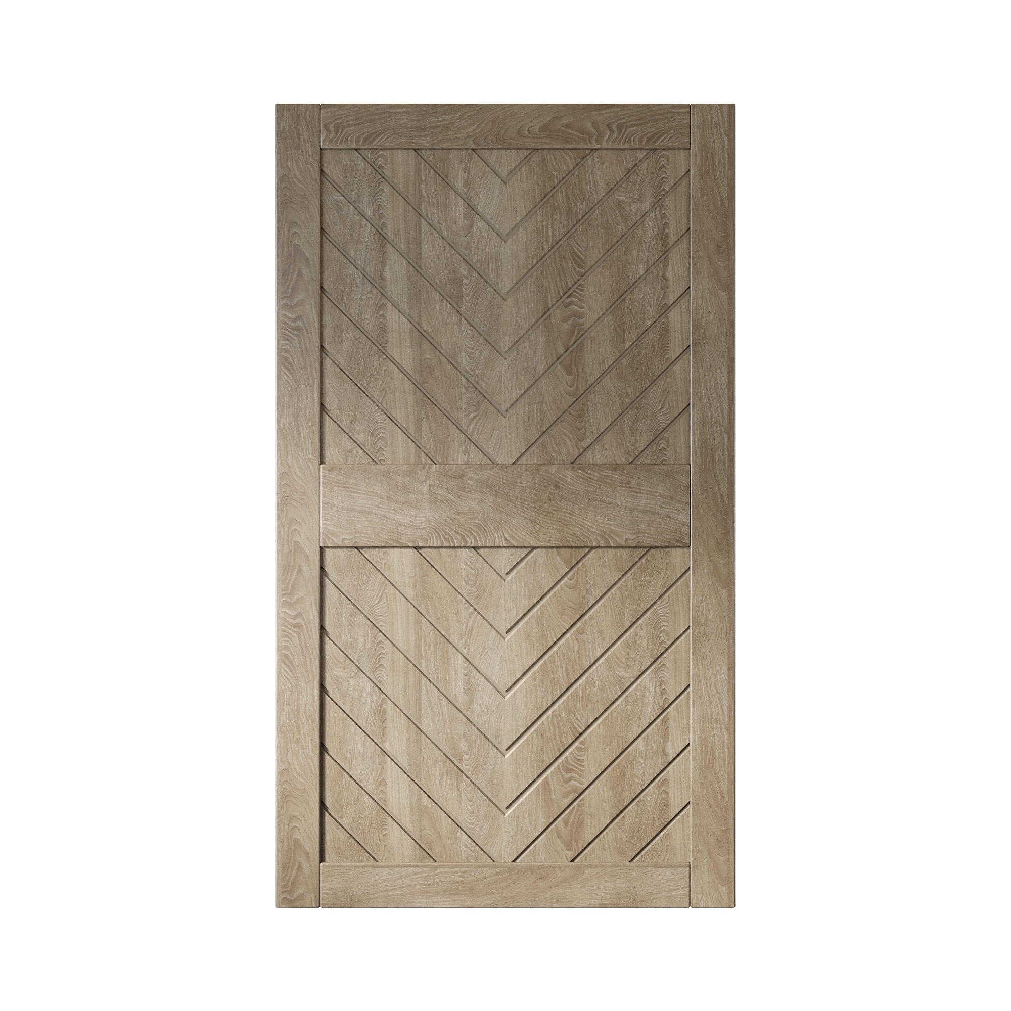 HOMACER JT3-4884-GR 48-in x 84-in Classic Gray Herringbone Pine Wood Solid core Single Barn Door (Hardware Not Included)