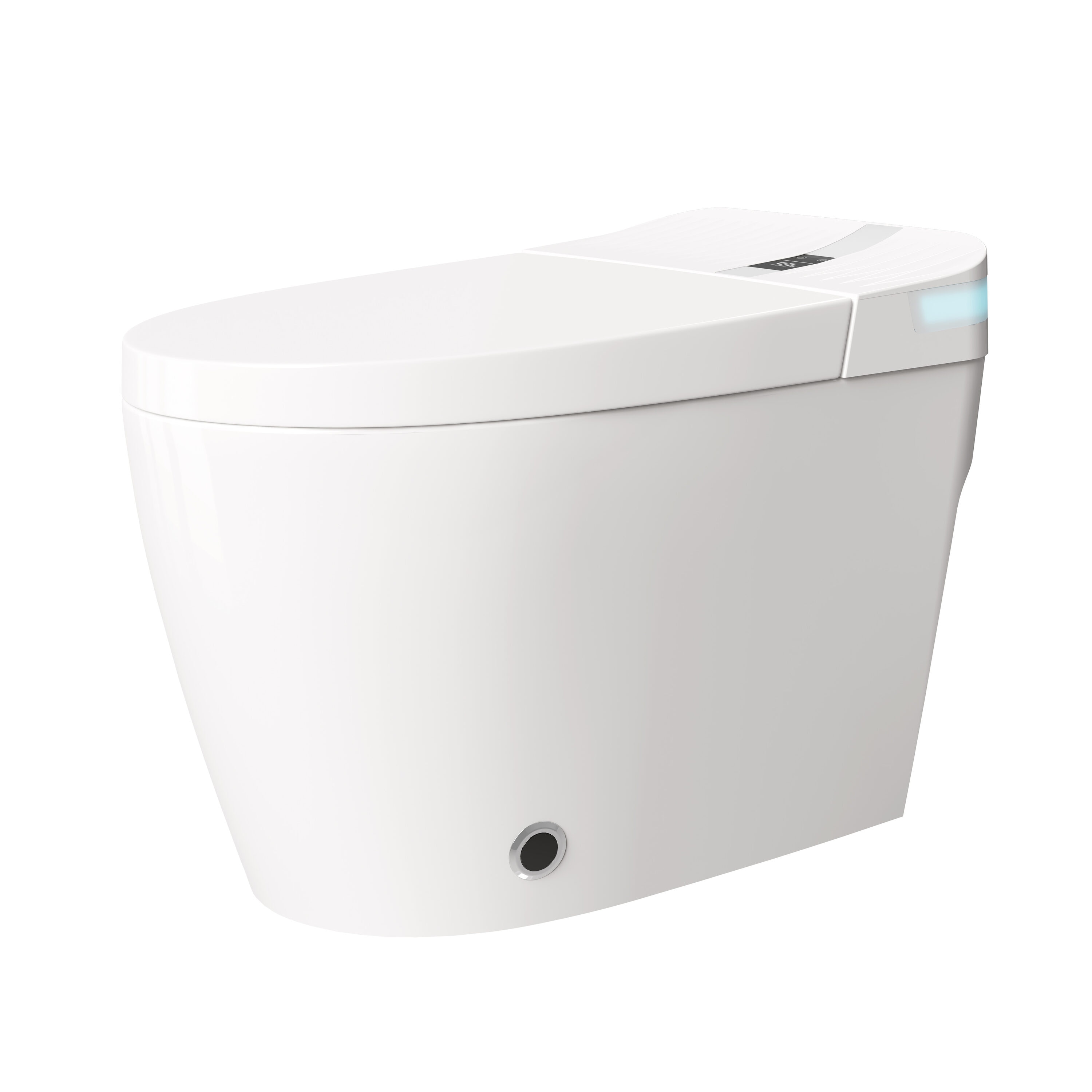 Eridanus ERI-ST010-S Brooklyn II White Elongated Standard height 12-in Rough-In 1.28 GPF Single Smart Compatible Slow Close Feature 1-piece Bidet Function Toilet