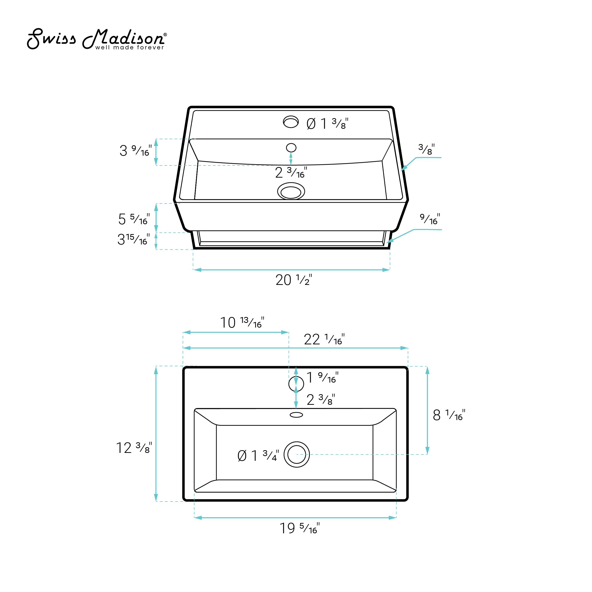 Swiss Madison SM-25-WSREI06WH Bath-Sink - View #6