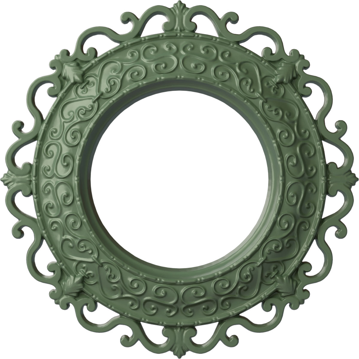 Ekena Millwork CM13ORAGF Orrington 13.25-in W x 13.25-in L Painted Athenian Green Polyurethane Whole Ceiling Medallion
