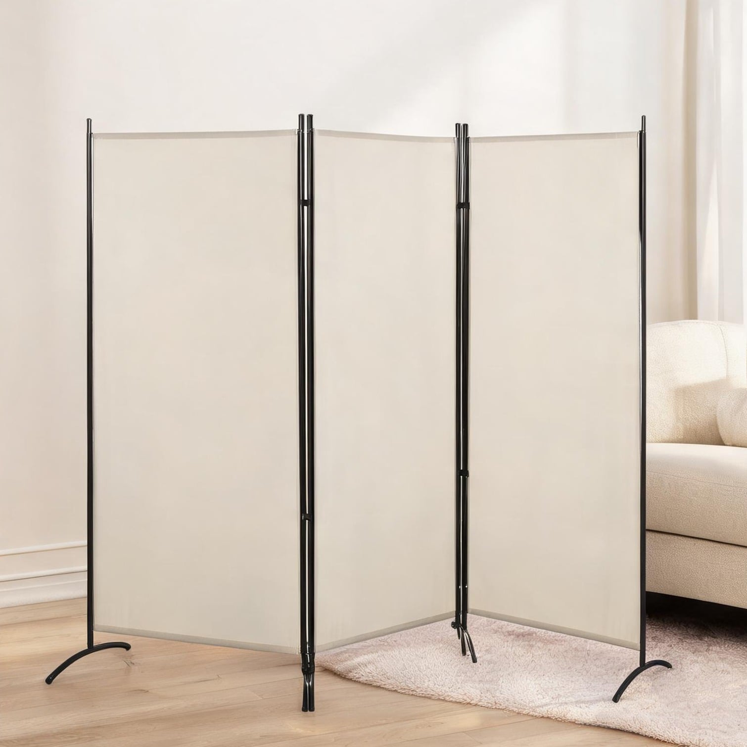 FlowLuxe Beige Paintings and Wall Art with Storage Folding Design and Metal Frame for Bedroom