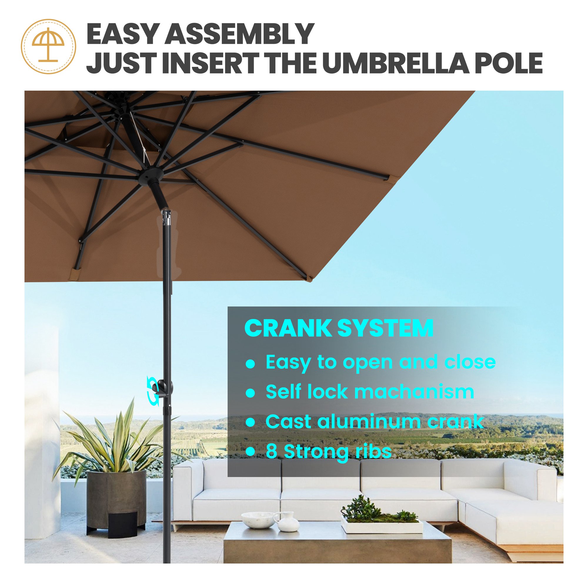Crestlive Products CL-PU011BRN Umbrellas-2 - View #5