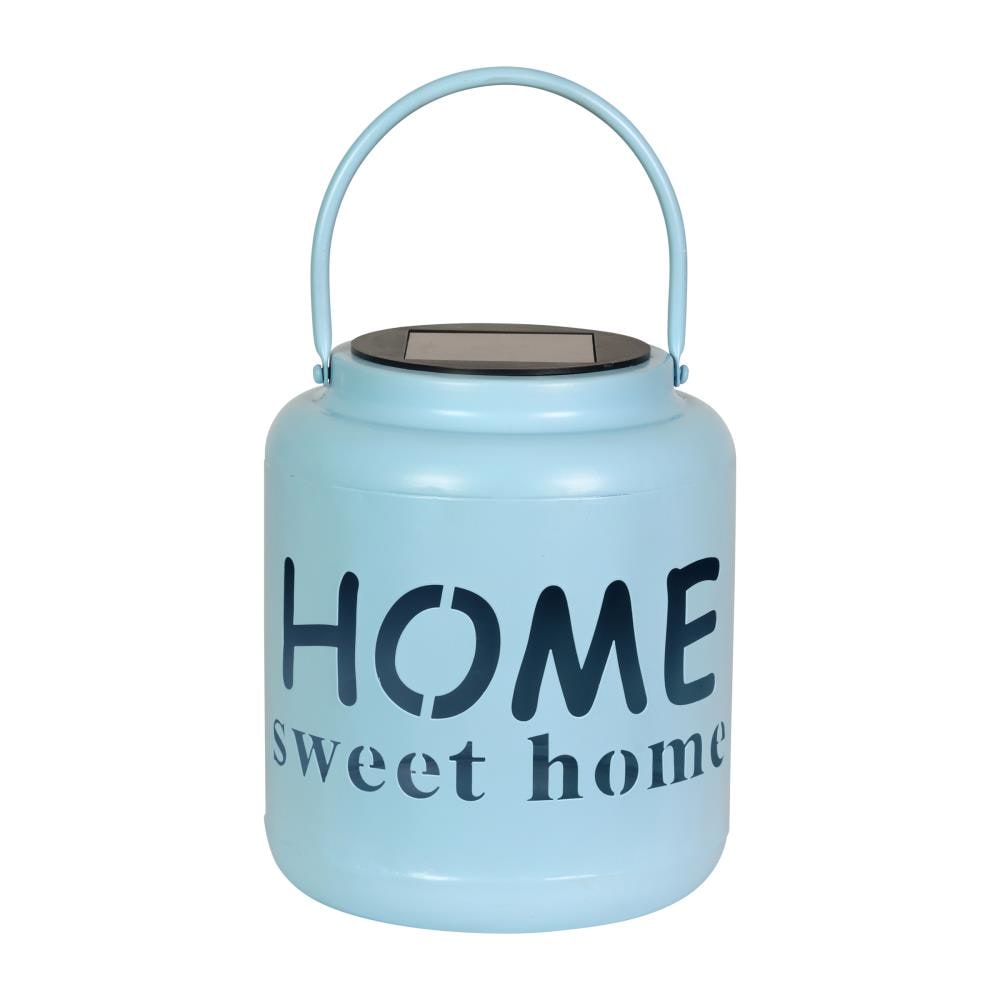 Exhart 19800-RS 5.88-in x 6.75-in Blue Metal Solar Outdoor Decorative Lantern