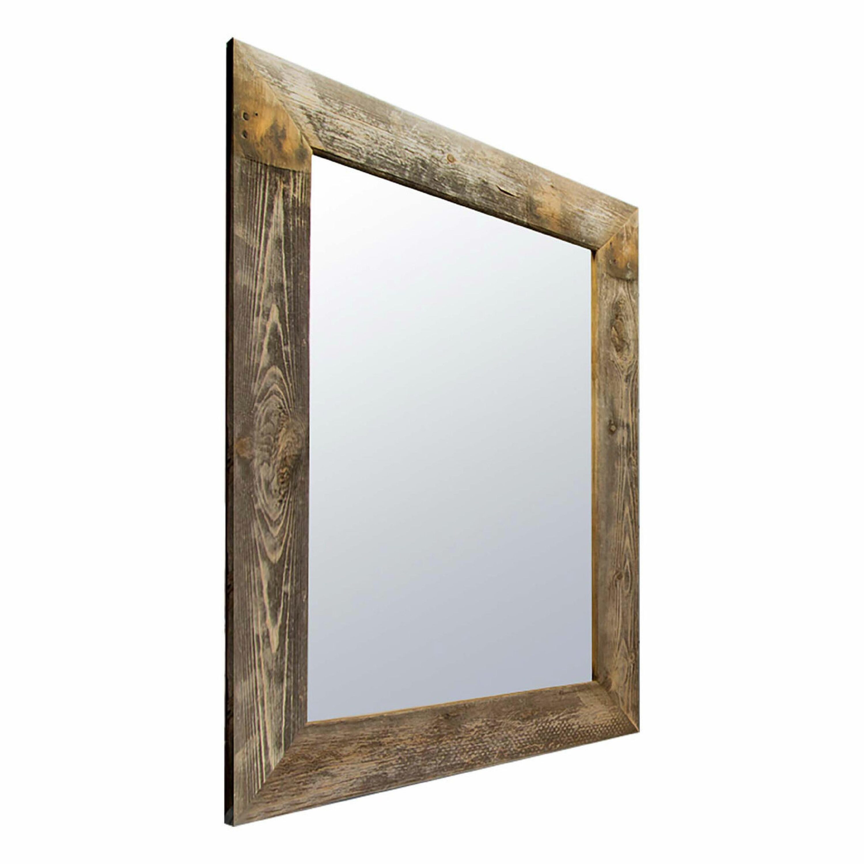 Natural Rustic Wood Framed Wall Mirror, Handmade in the USA
