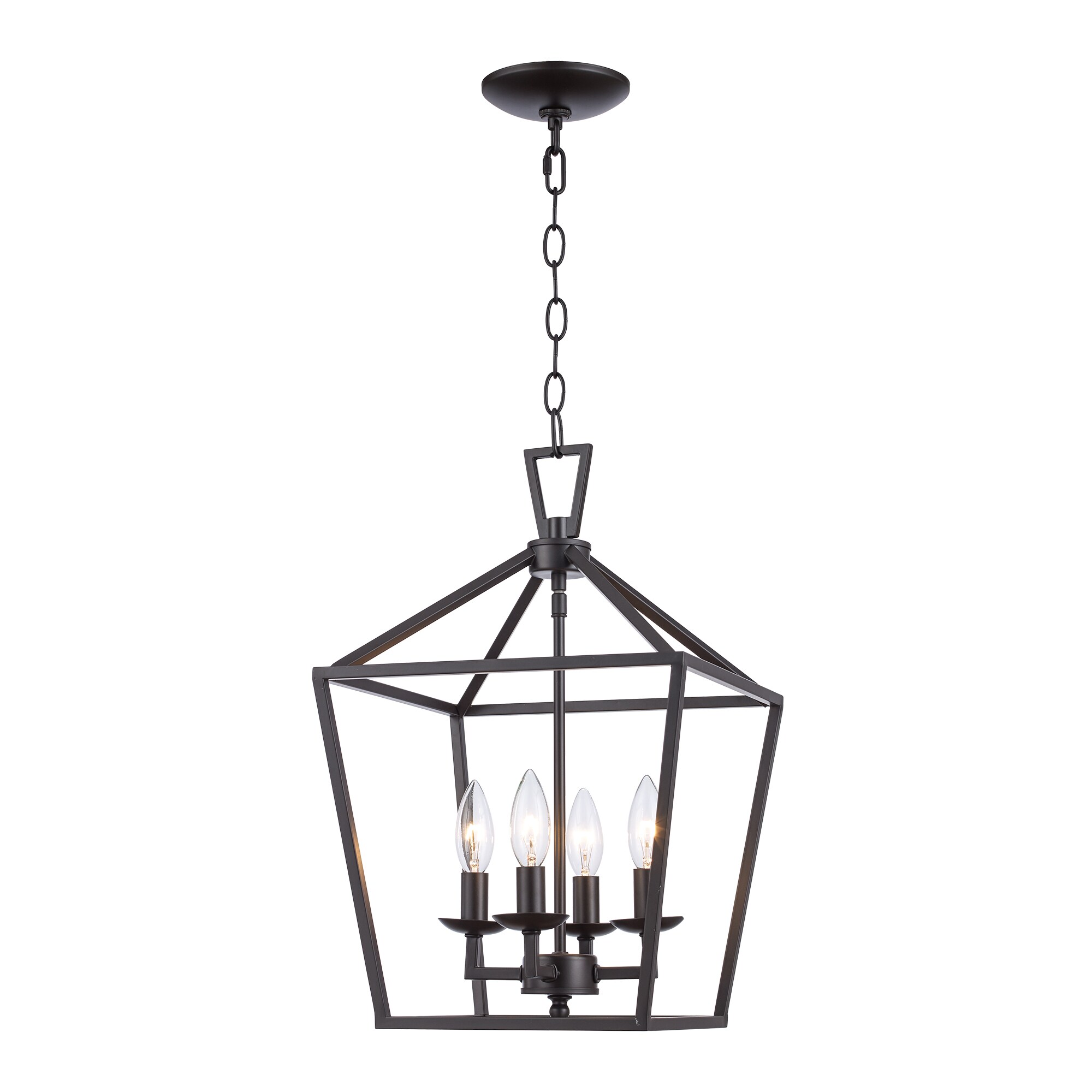 Lacey Industrial Cage 4-Light Pendant in Oil Rubbed Bronze