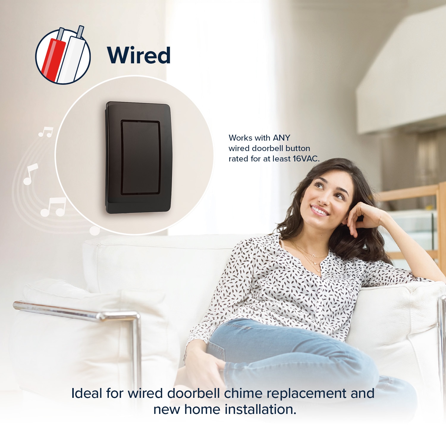 Heath Zenith 91009303 Satin Wired Doorbell Doorbell kit