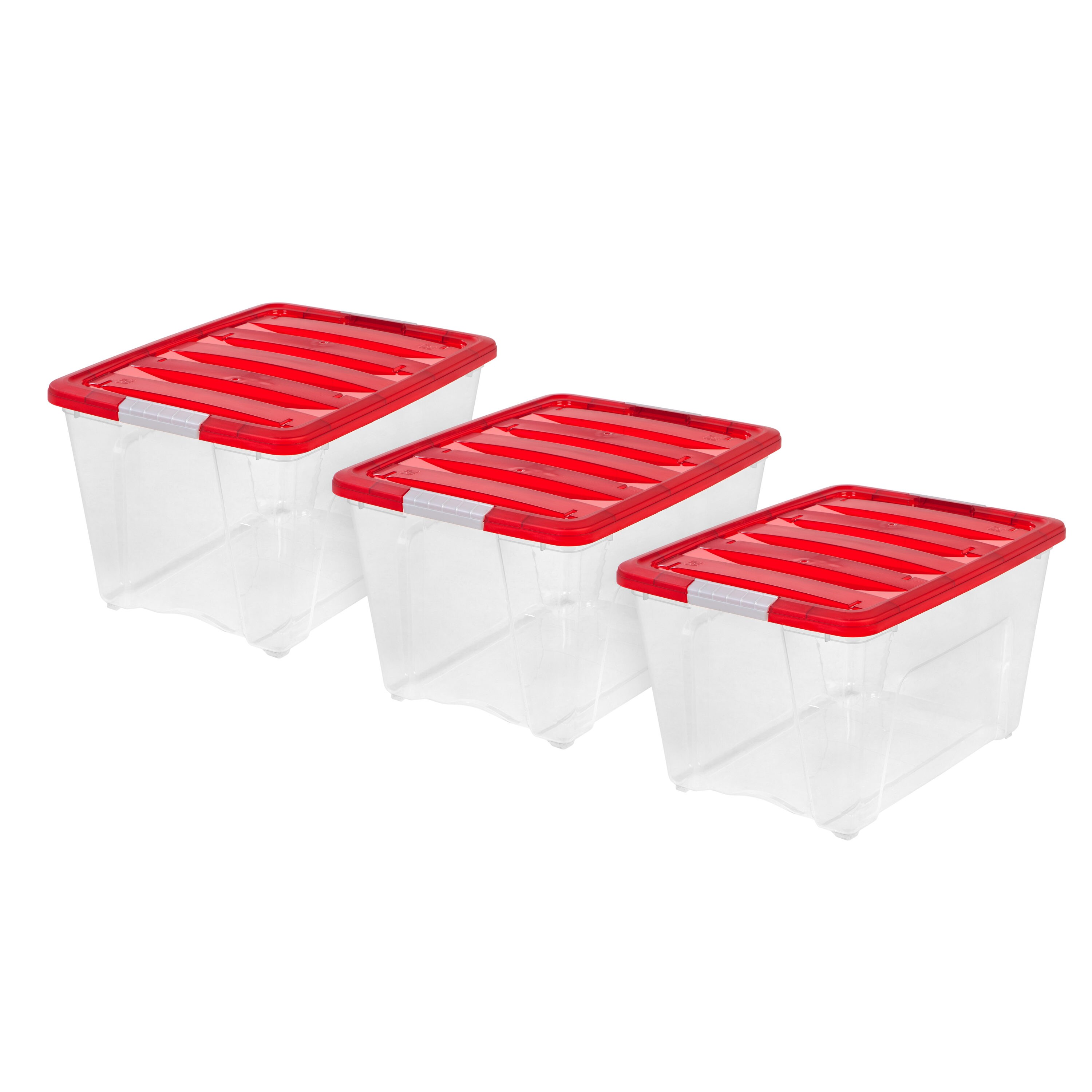 Holiday Living Large 13.25-Gallons (53-Quart) Clear Weatherproof Tote with  Standard Snap Lid in the Plastic Storage Containers department at